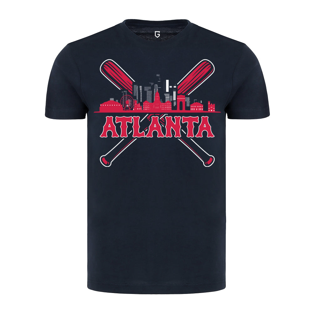Atlanta Baseball Skyline Bat Men's T-Shirt