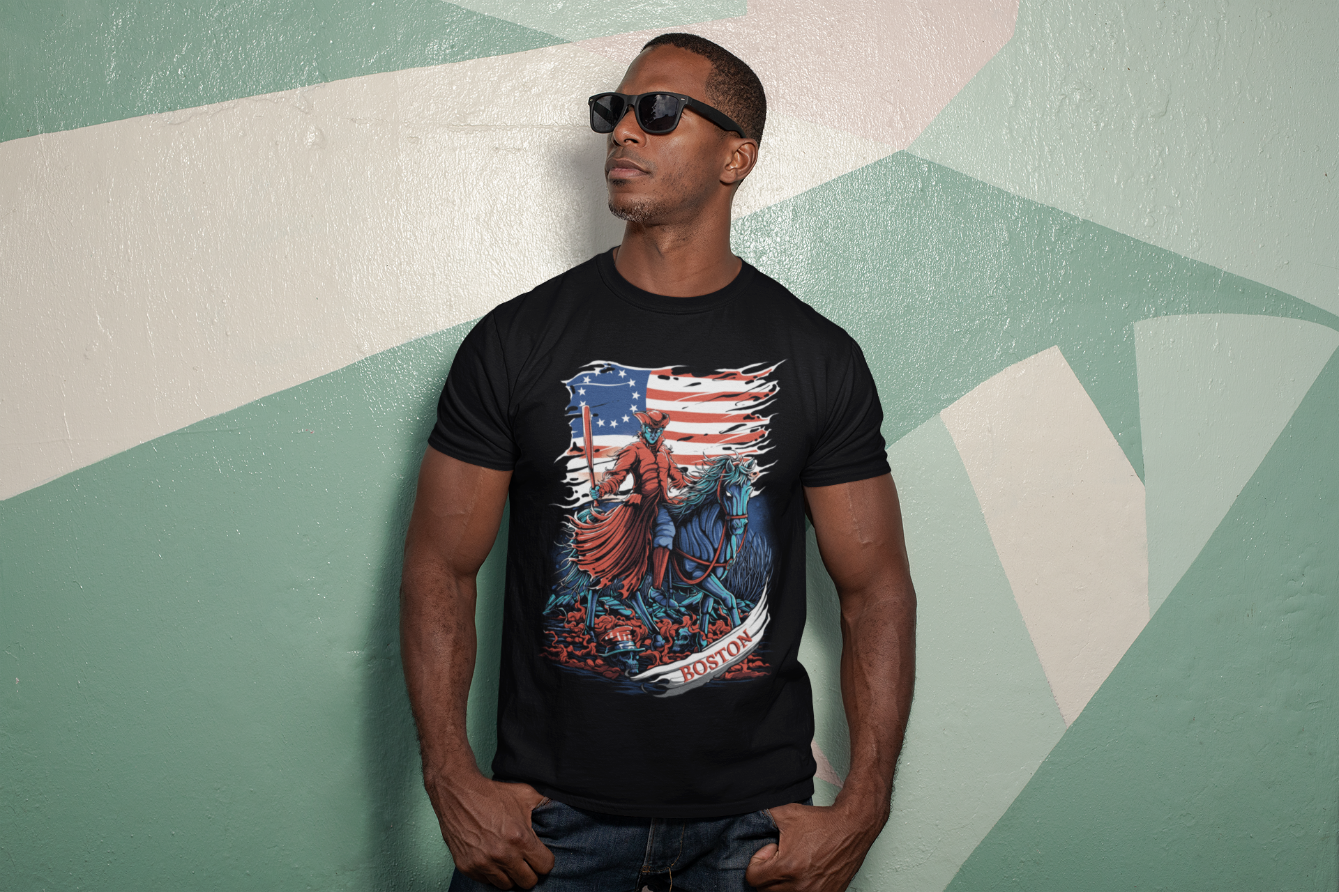 Boston Baseball Paul Revere Men's Graphic T-Shirt