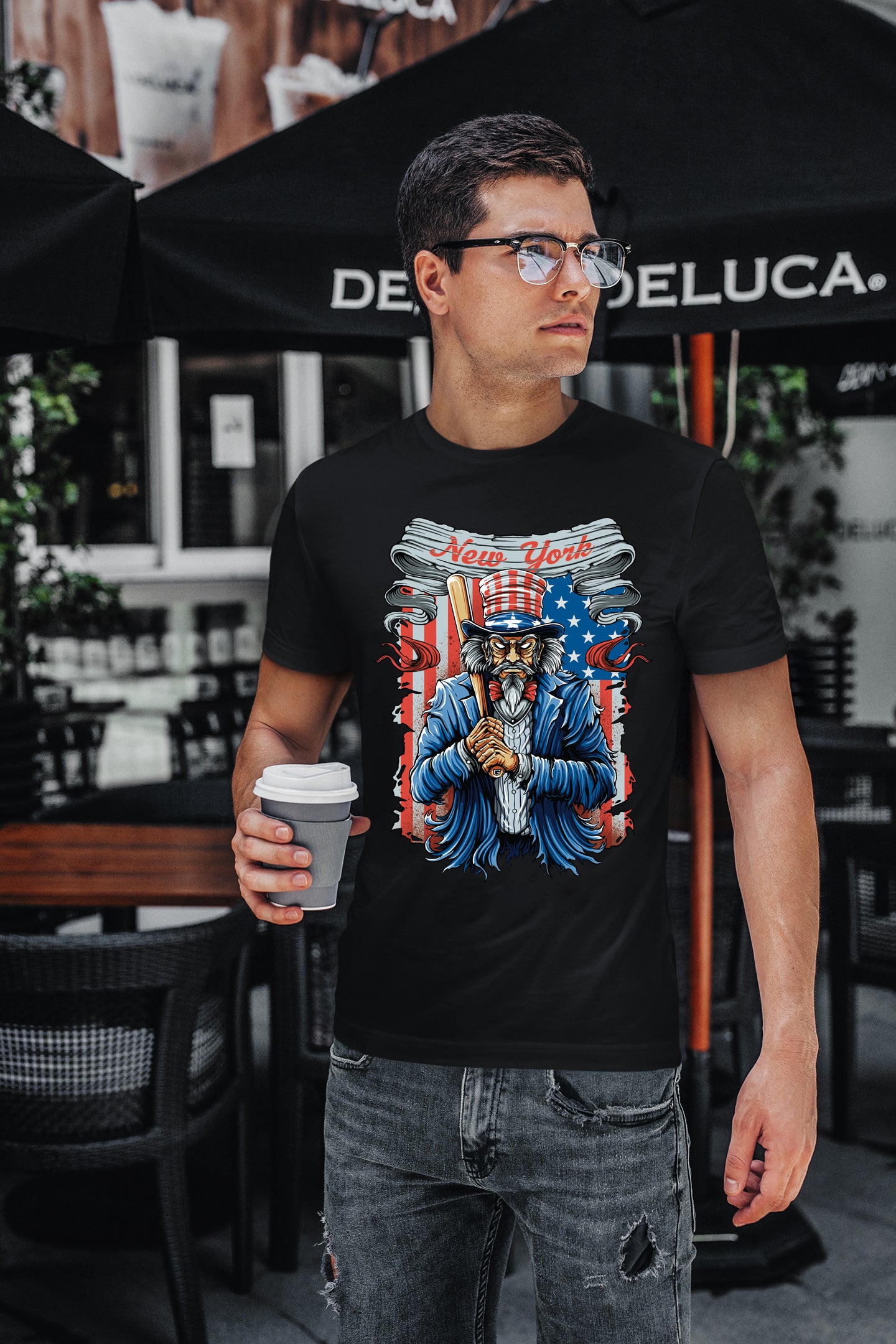 New York Baseball Uncle Sam Men's Graphic T-Shirt