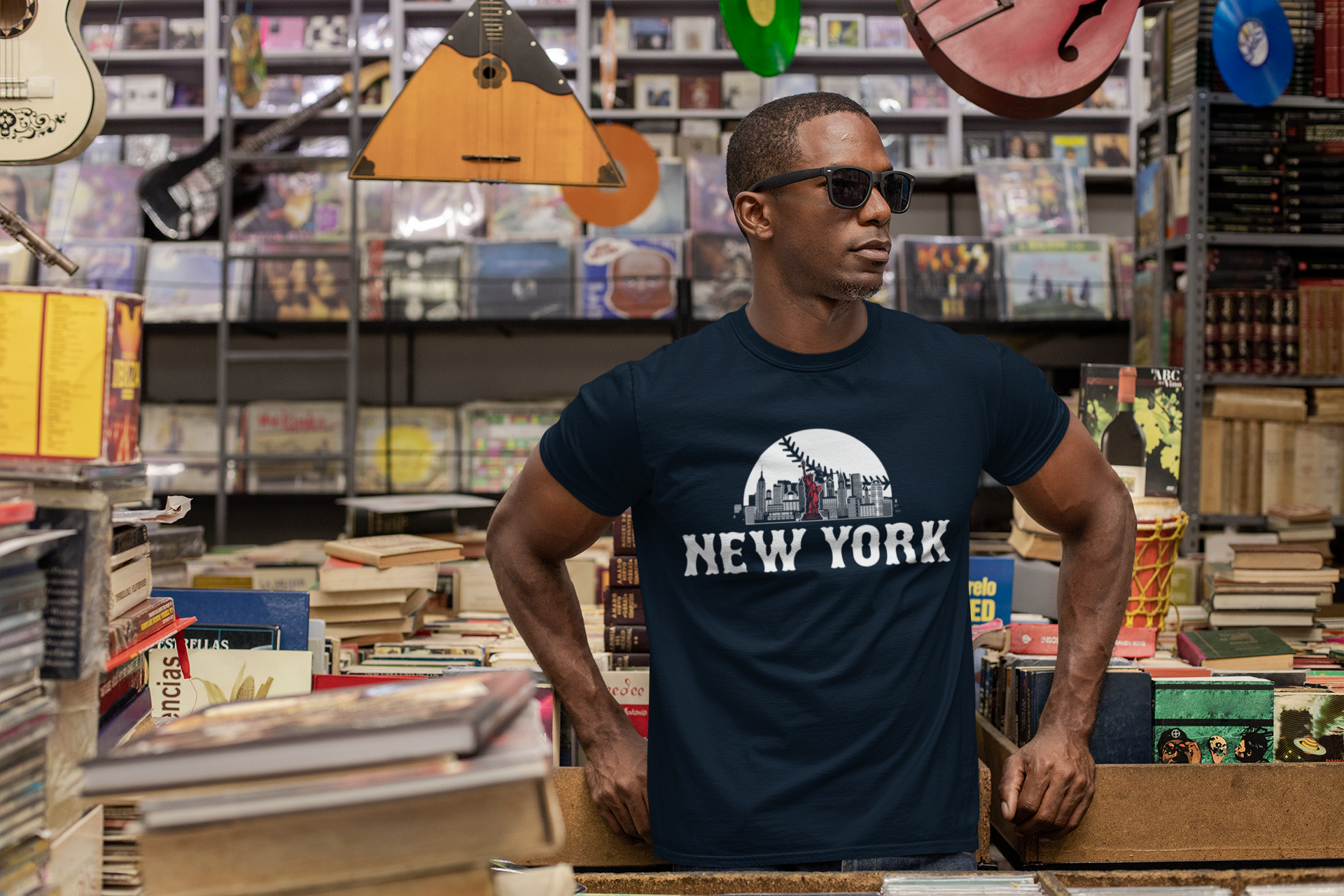 New York Baseball Skyline Sunset Men's T-Shirt