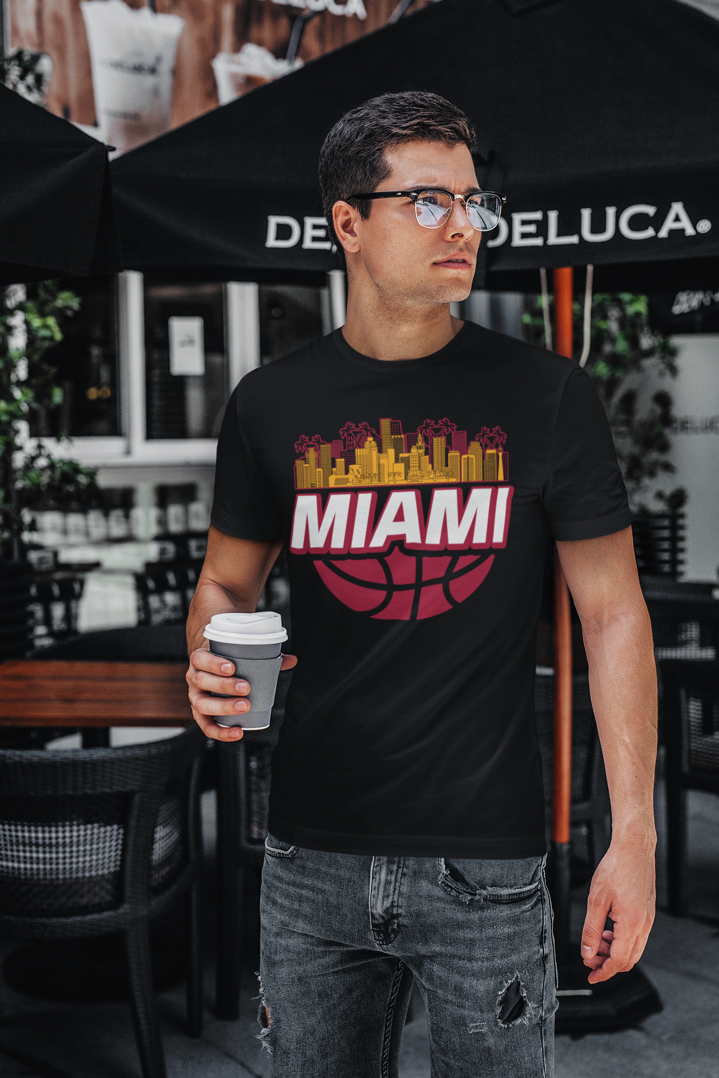 Miami Basketball Skyline Men's T-Shirt