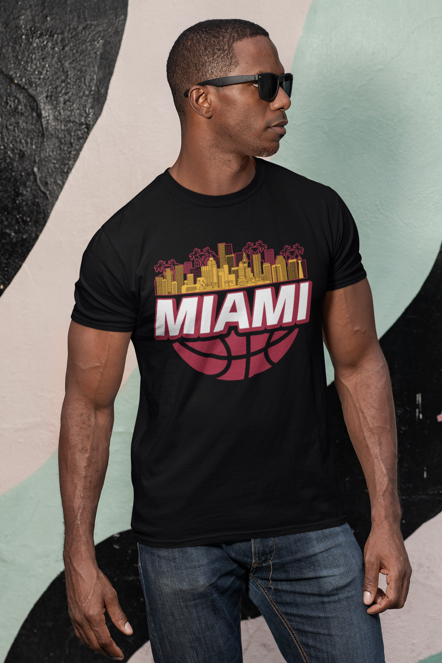 Miami Basketball Skyline Men's T-Shirt