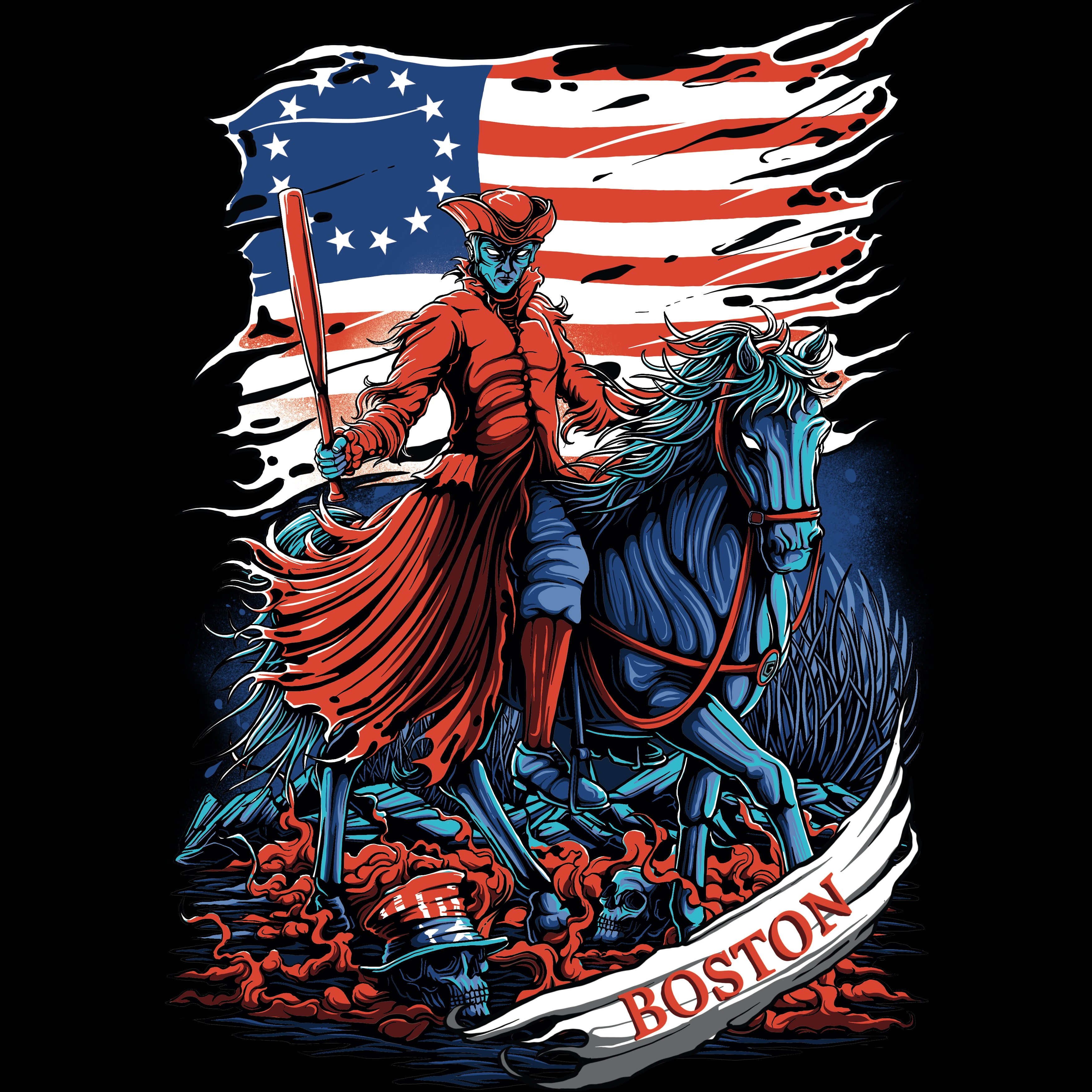 Boston Baseball Paul Revere Men's Graphic T-Shirt