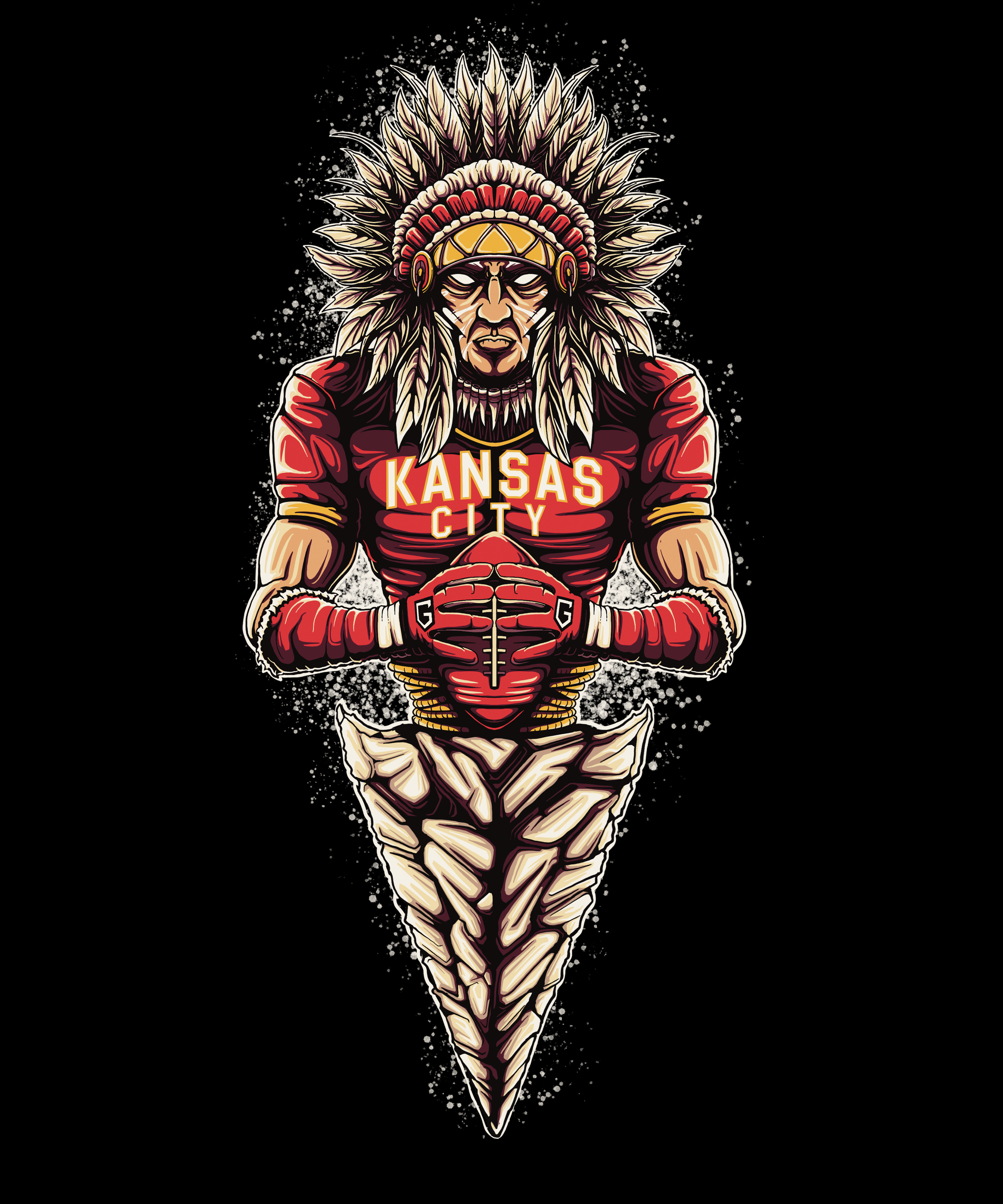 Kansas City Football Arrowhead Men's Graphic Hoodie