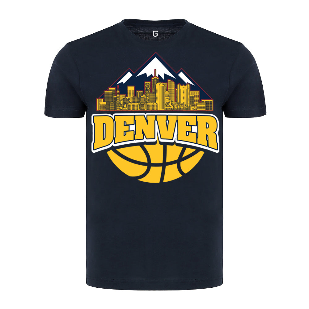 Denver Basketball Skyline Men's T-Shirt