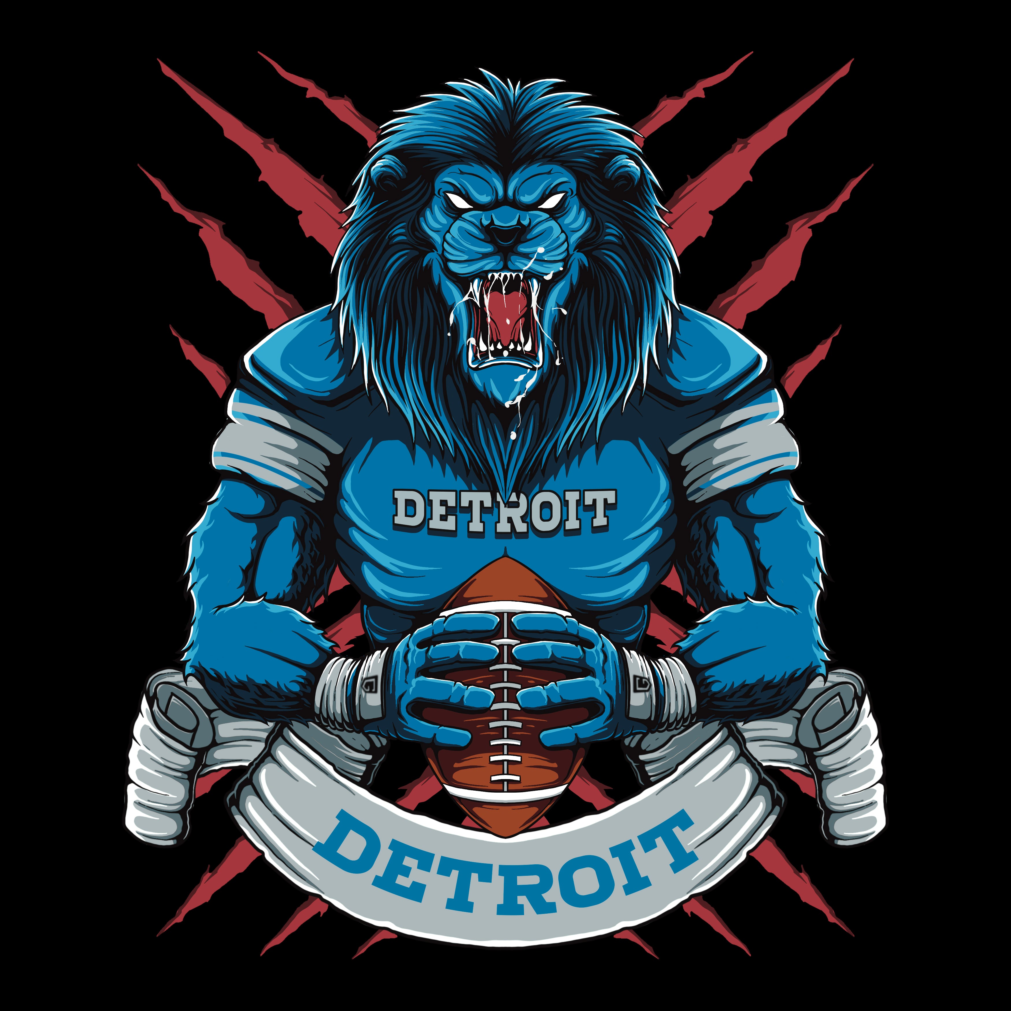 Detroit Football Men's Graphic Sweatshirt