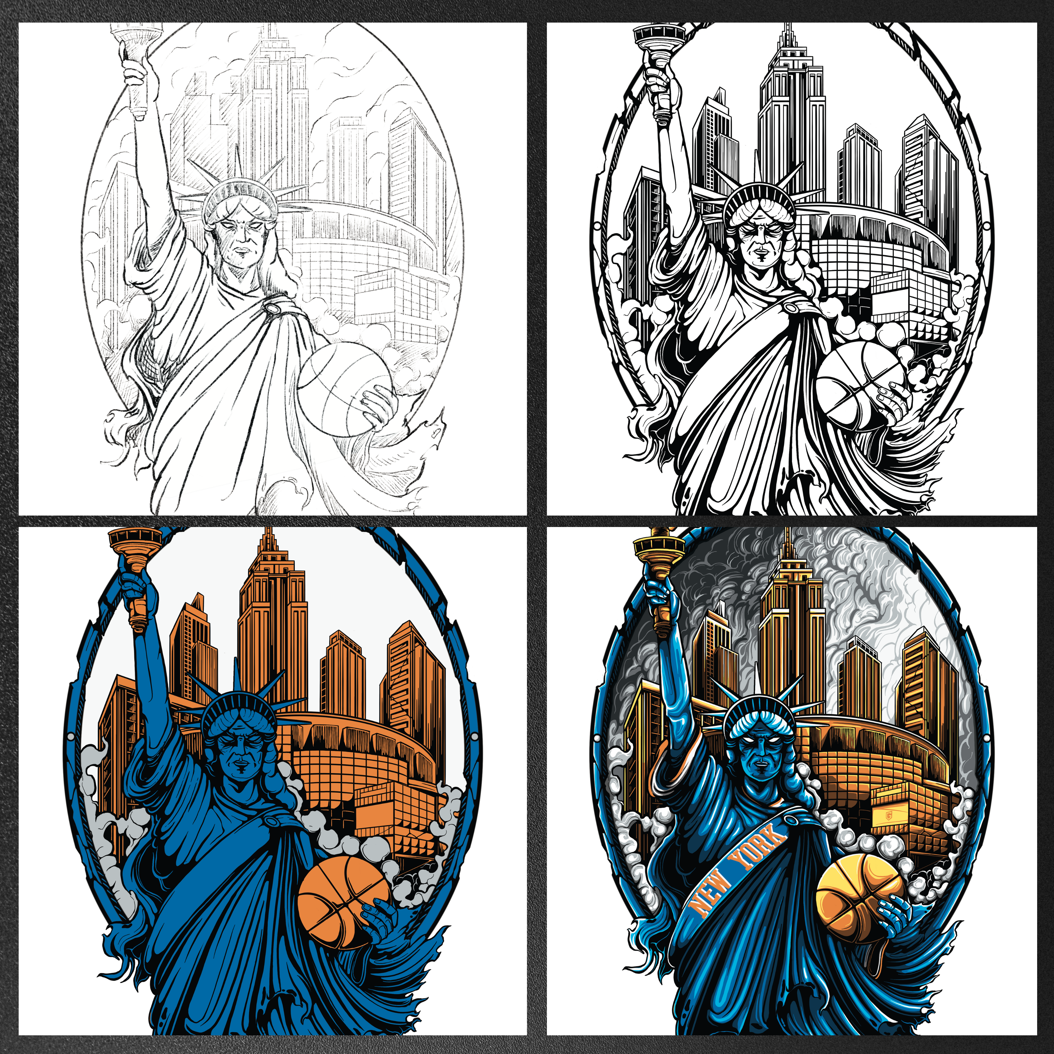 New York Basketball Statue of Liberty Men's T-Shirt