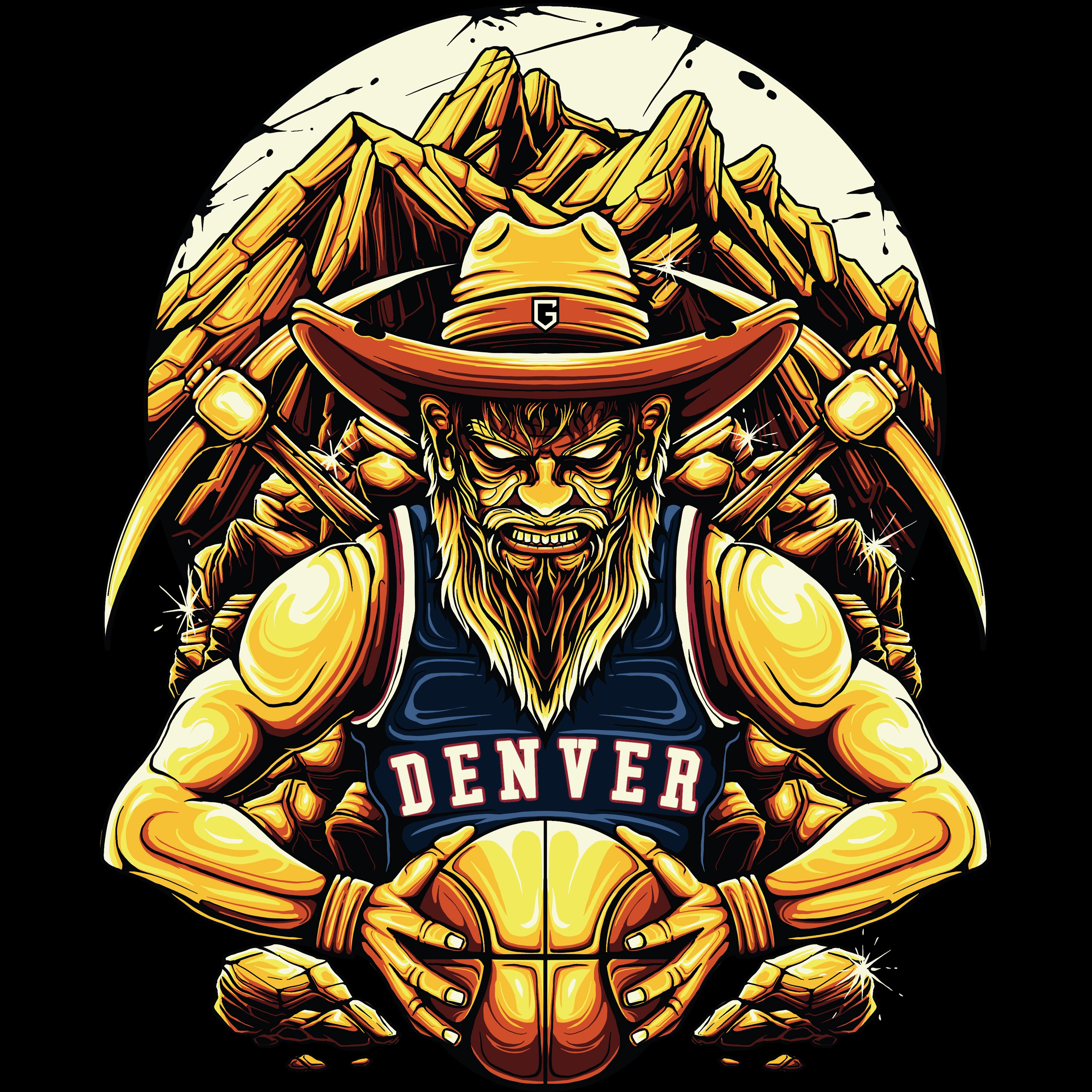 Denver Basketball 4XL 5XL Men's T-Shirt
