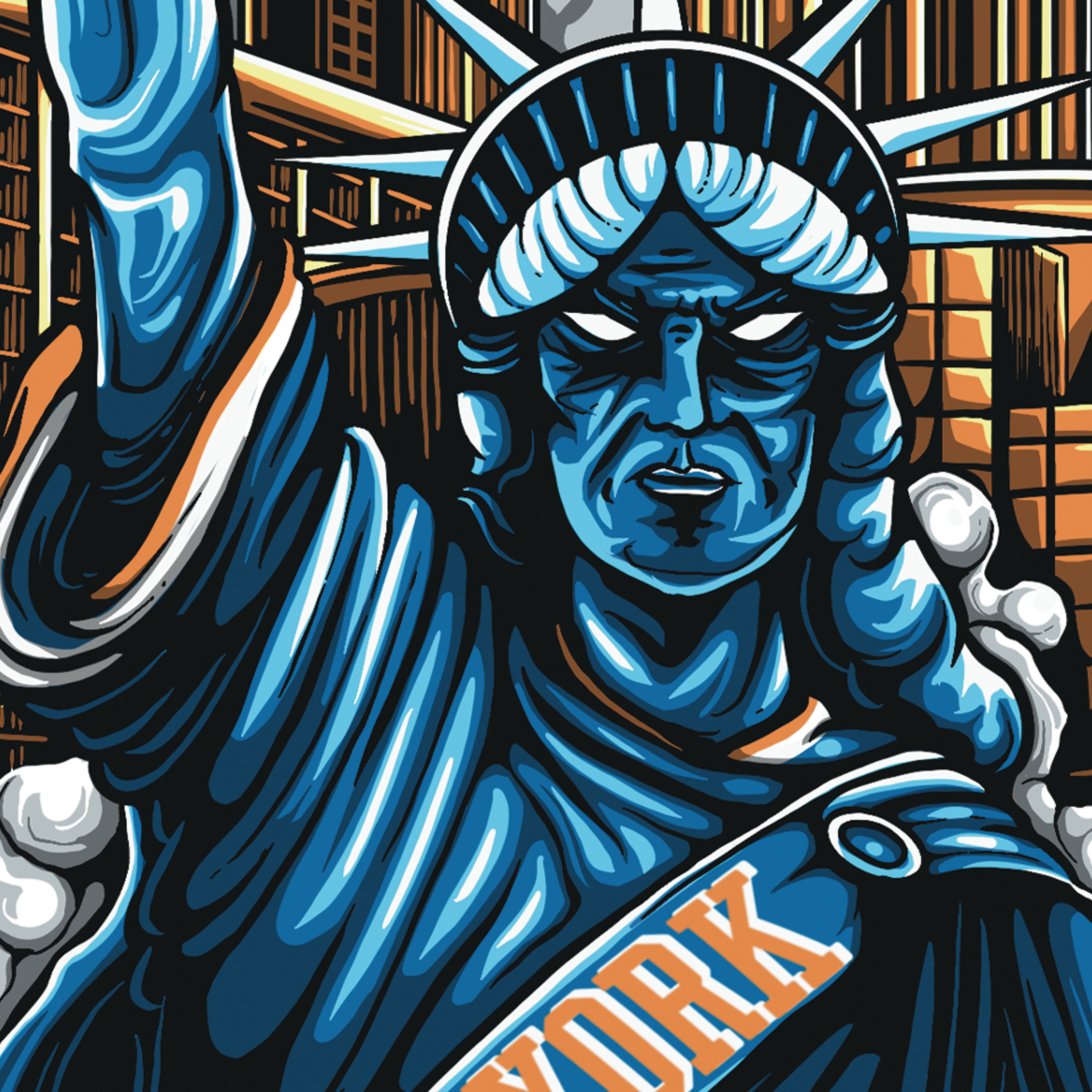 New York Basketball Statue of Liberty Men's T-Shirt