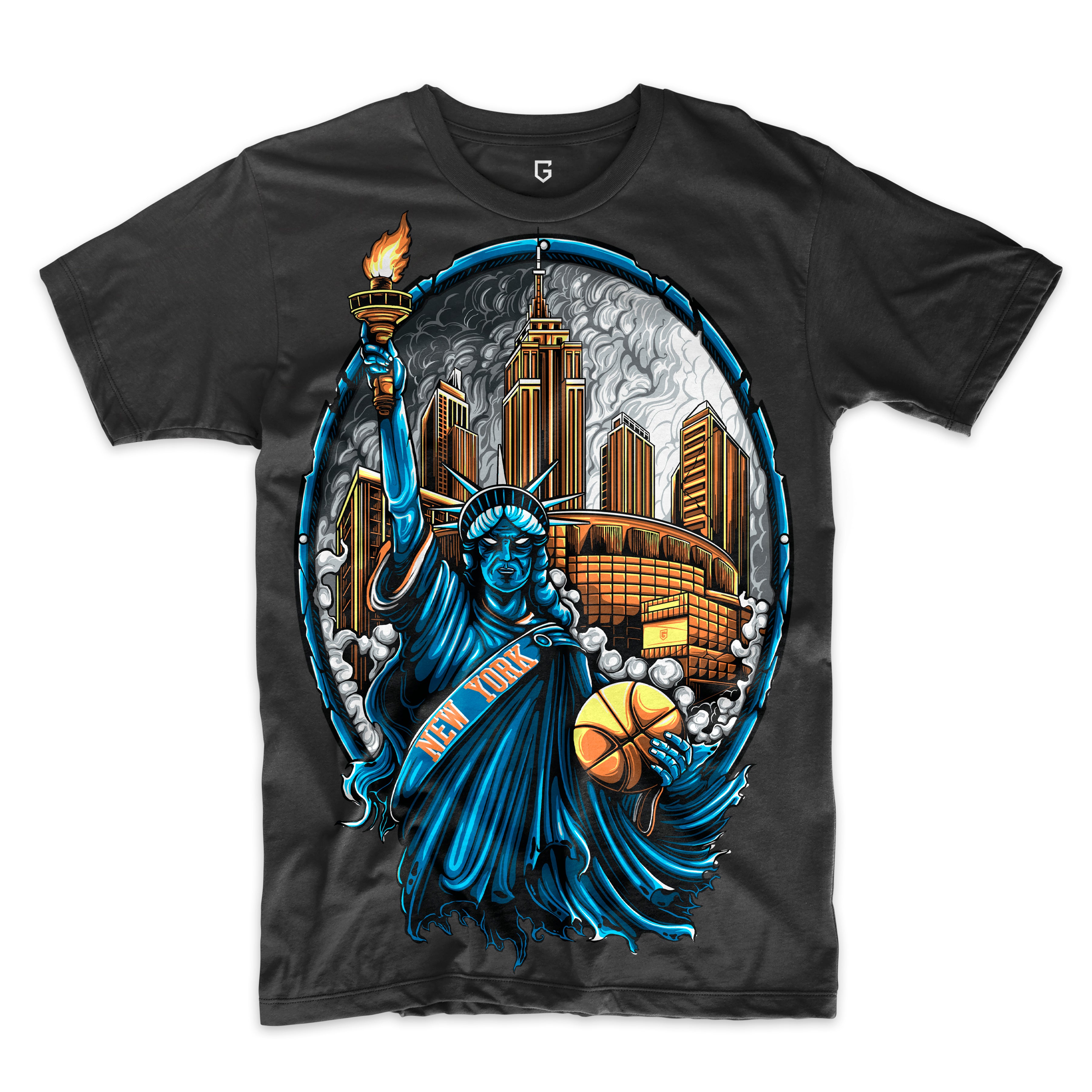 New York Basketball Statue of Liberty Men's T-Shirt