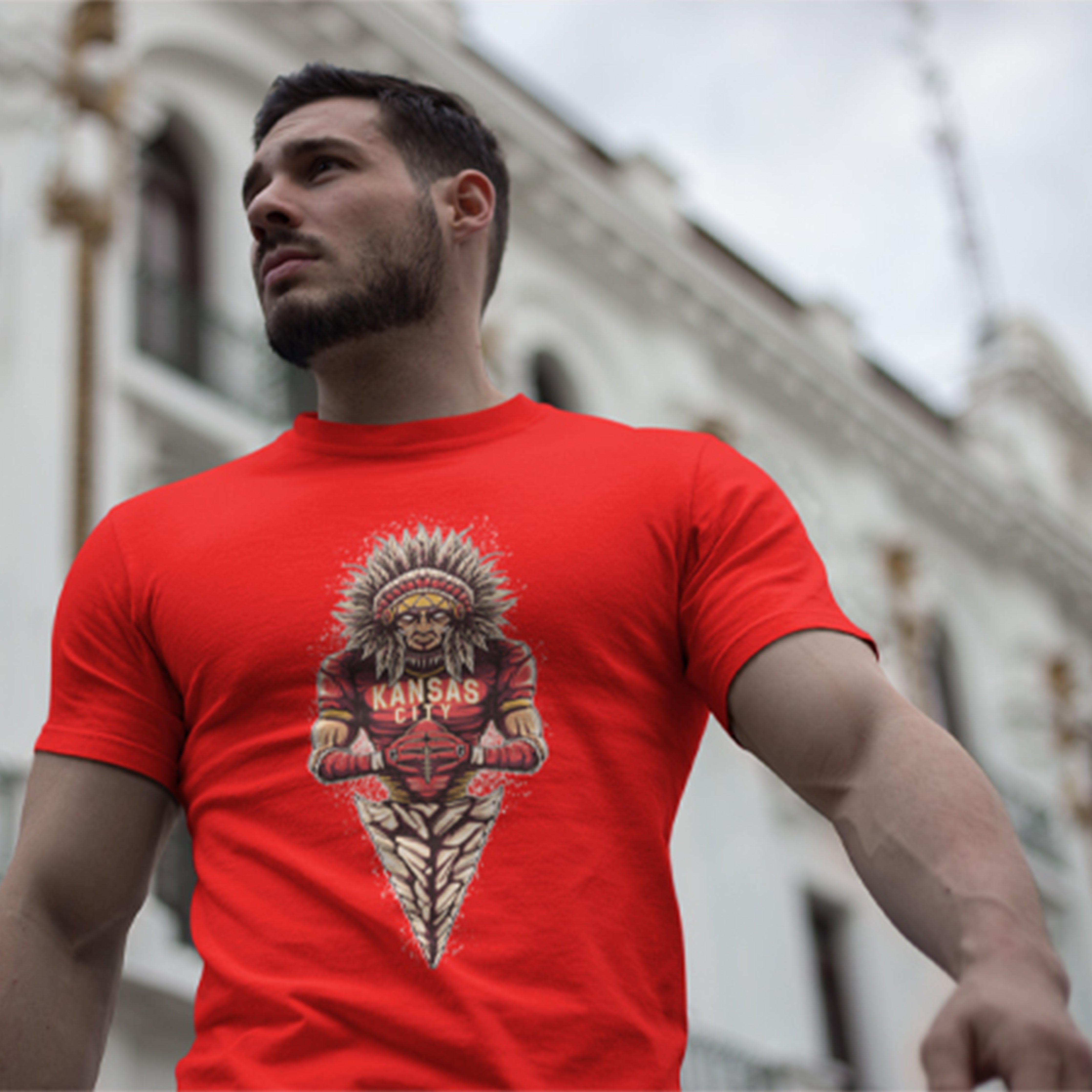 Kansas City Football Arrowhead Men's T-Shirt