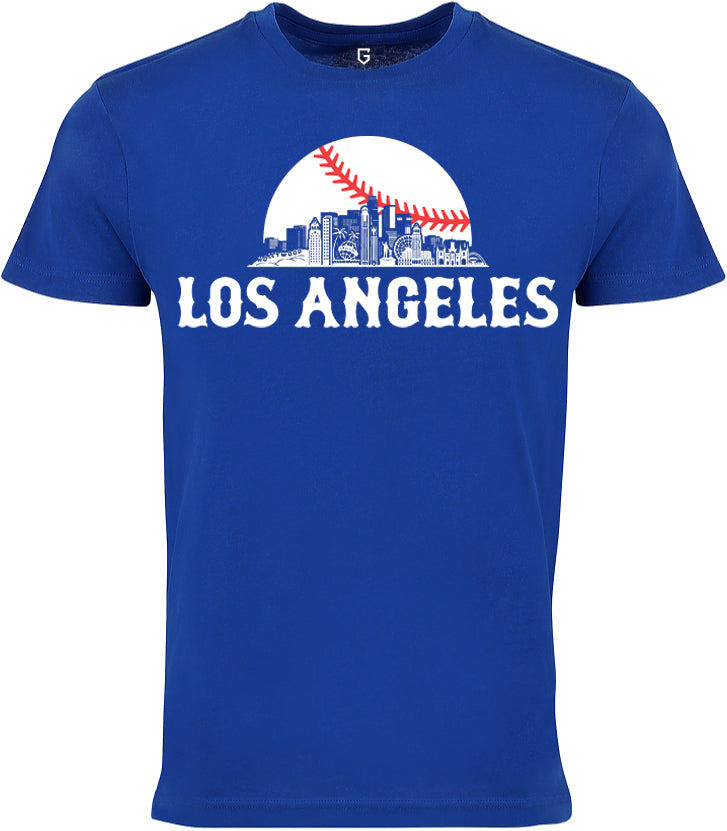 Los Angeles Baseball Skyline Sunset Men's T-Shirt