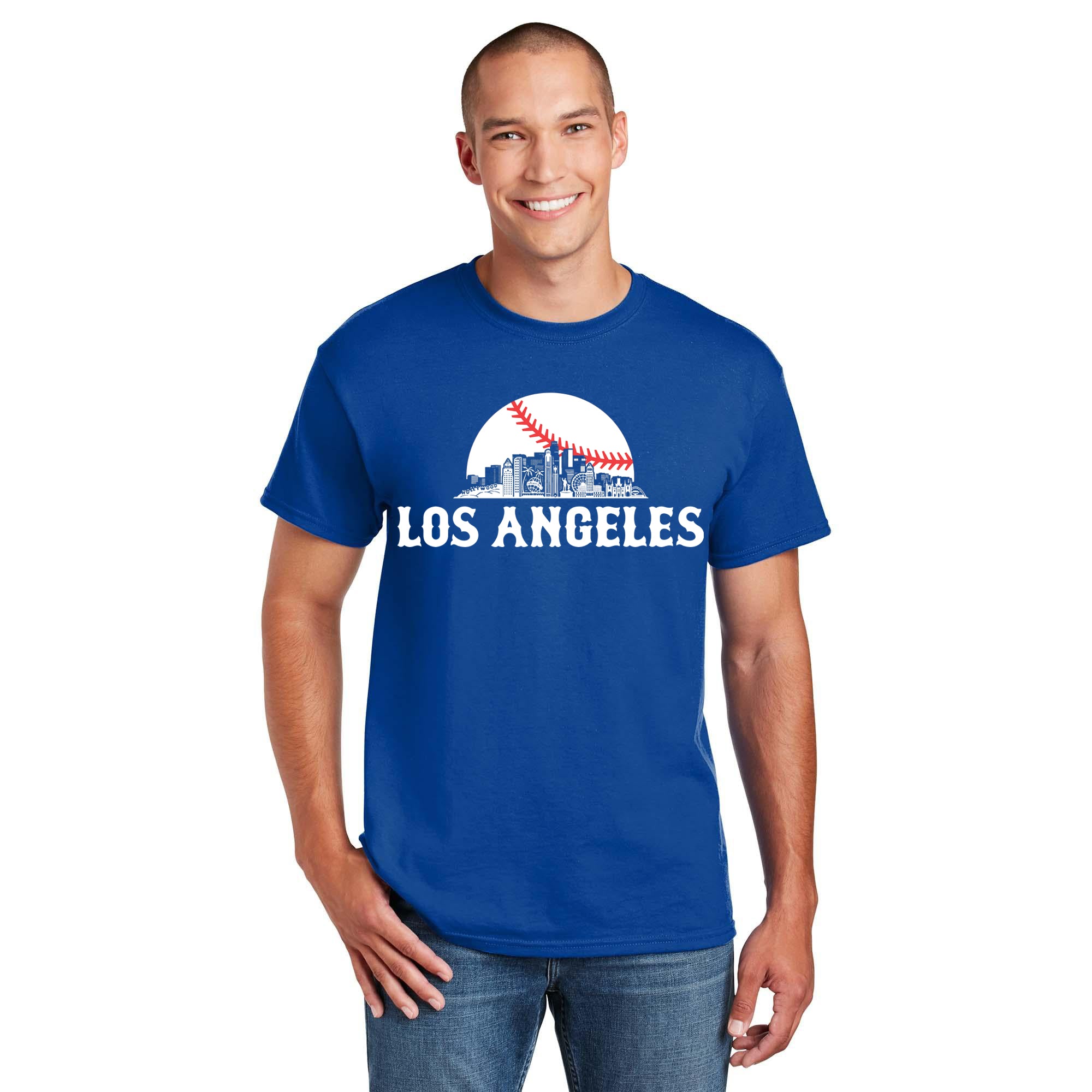 Los Angeles Baseball Skyline Sunset Men's T-Shirt