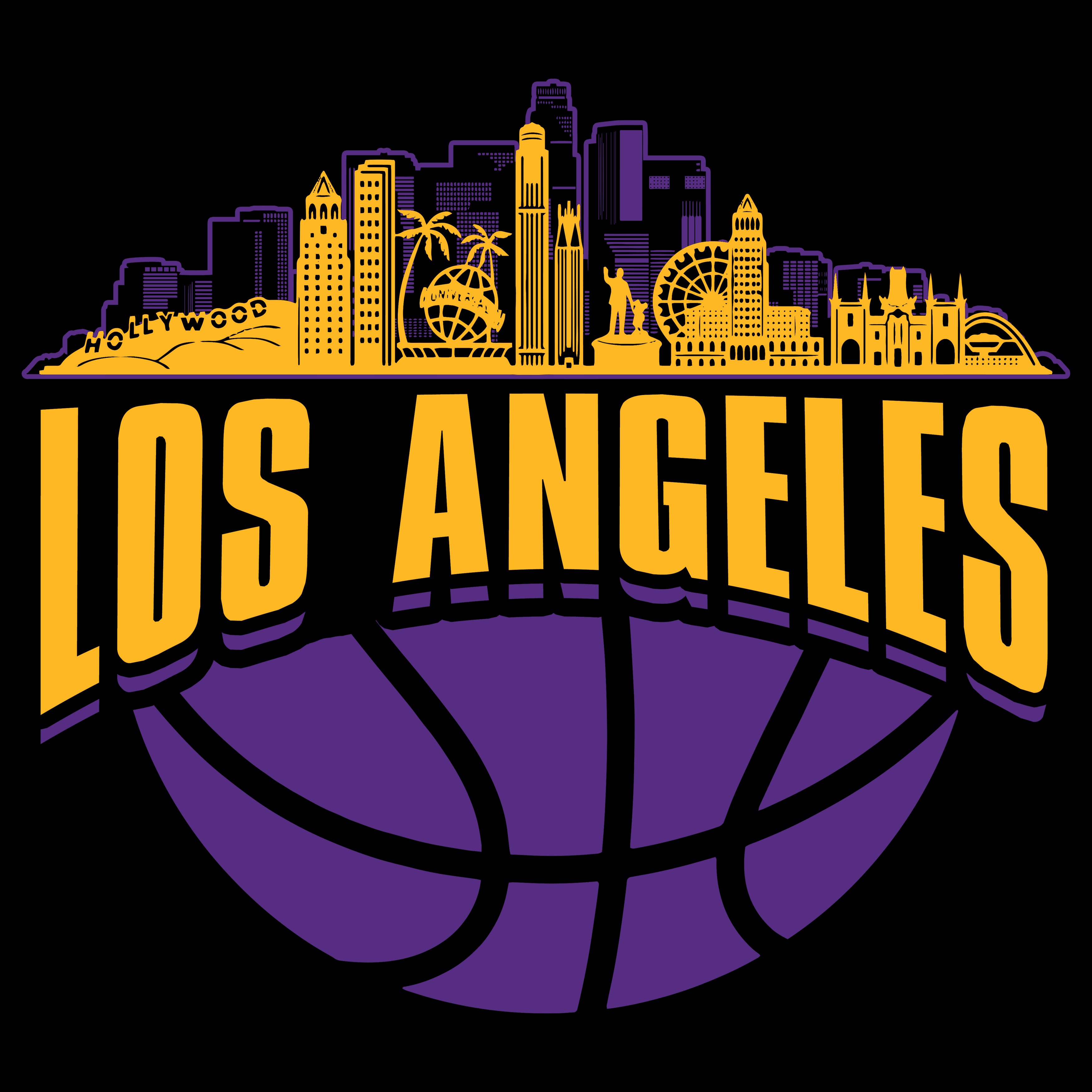 Los Angeles Basketball Skyline Men's Graphic Sweatshirt