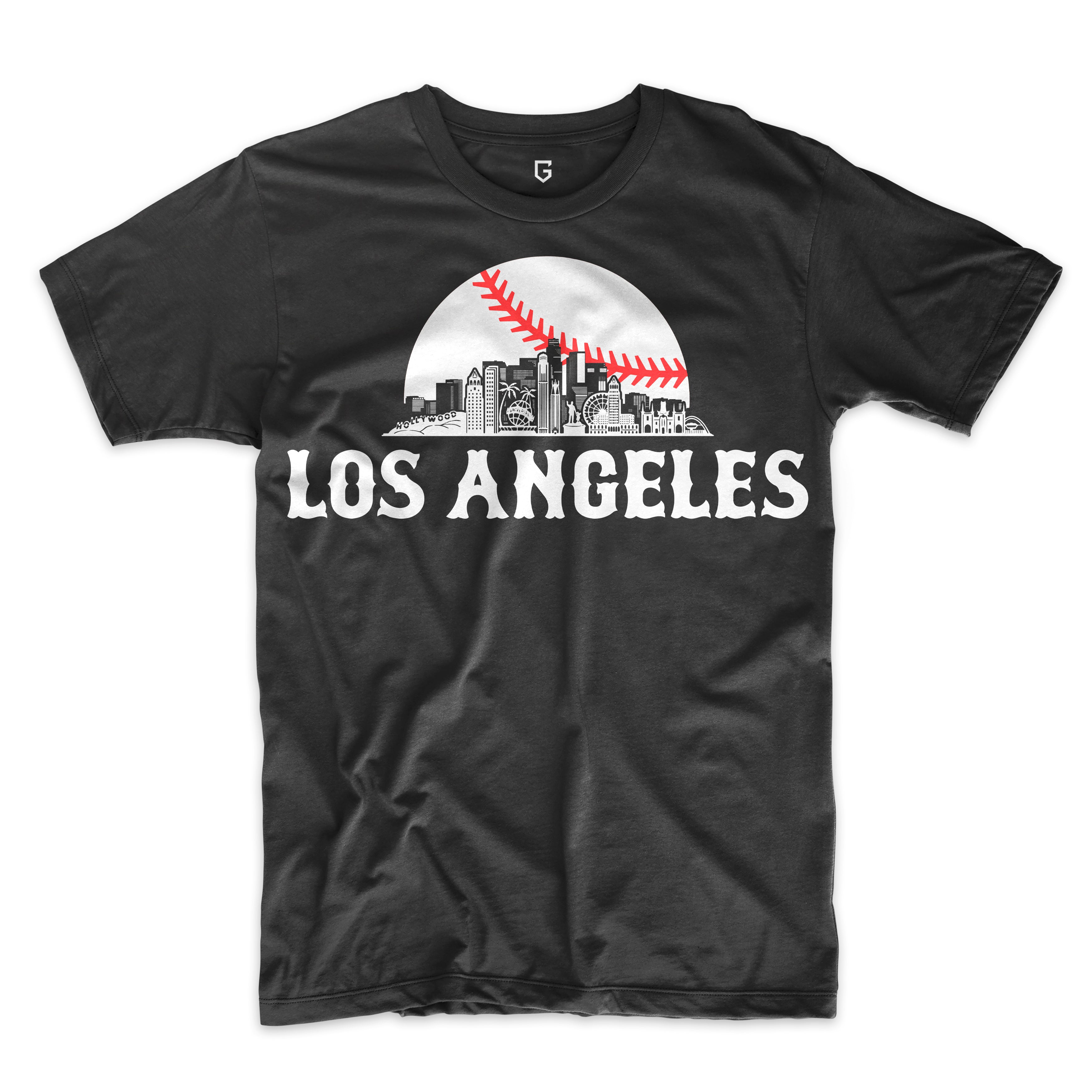 Los Angeles Baseball Skyline Sunset Men's T-Shirt