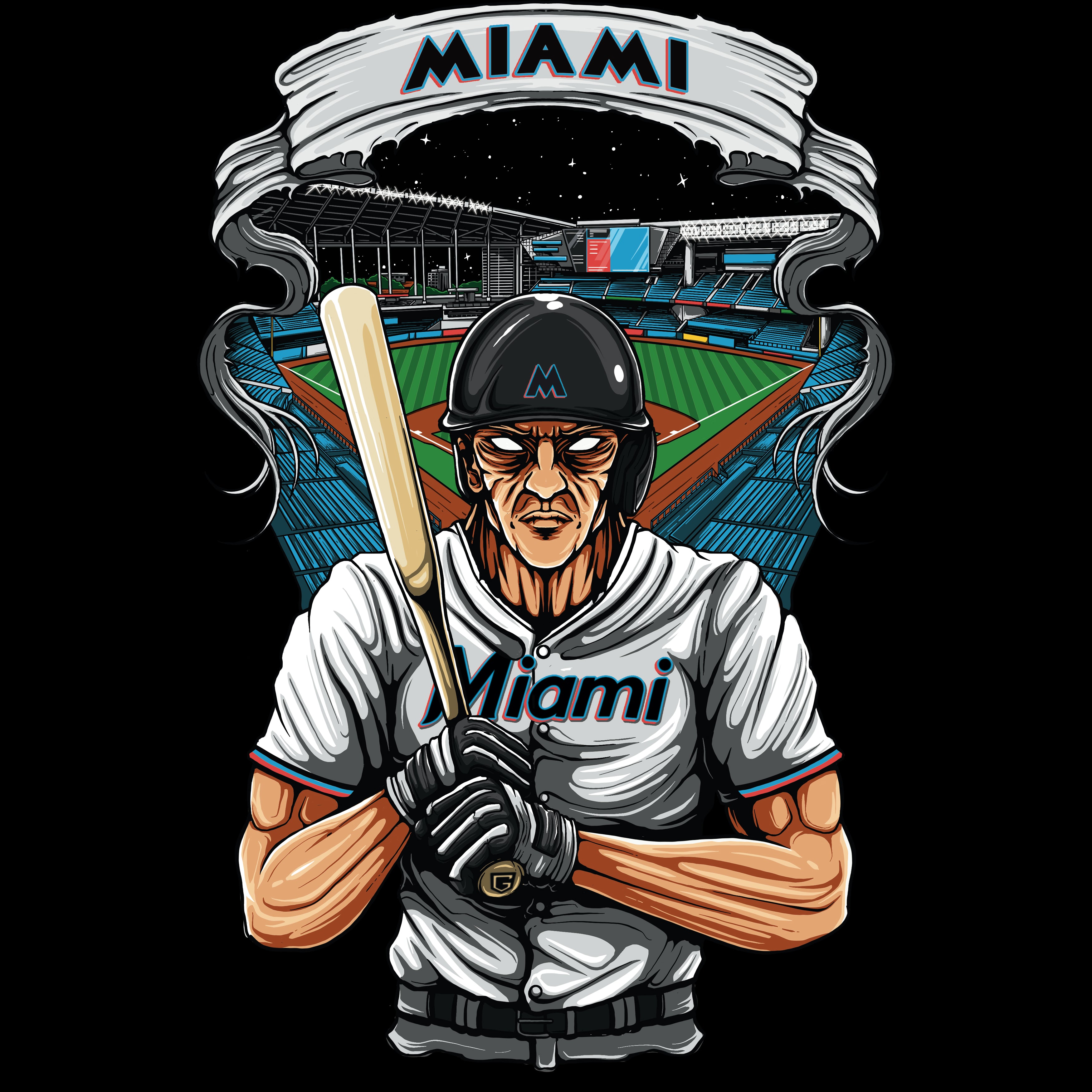 Miami Baseball Men's Graphic T-Shirt