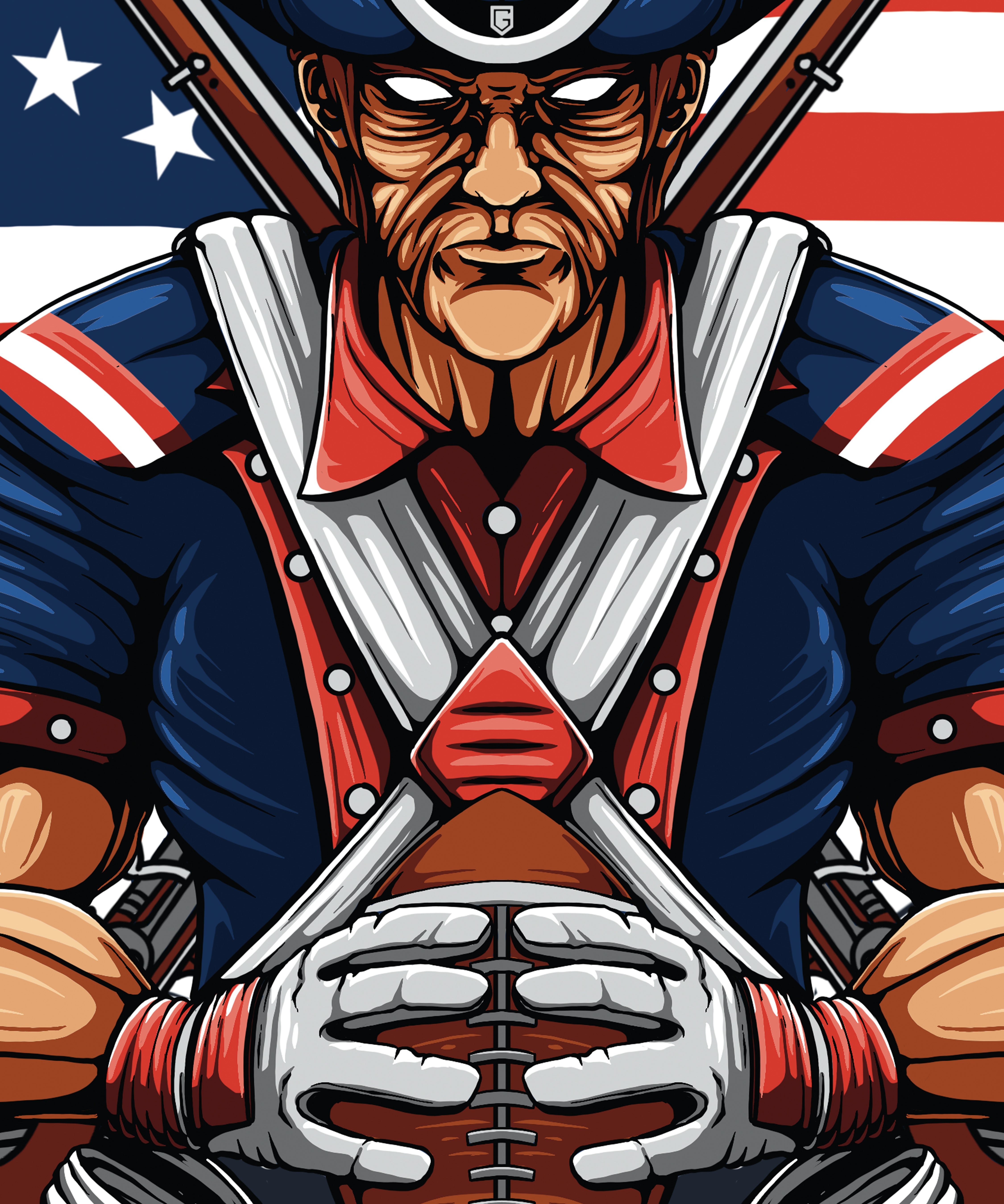 New England Football Men's Graphic Hoodie