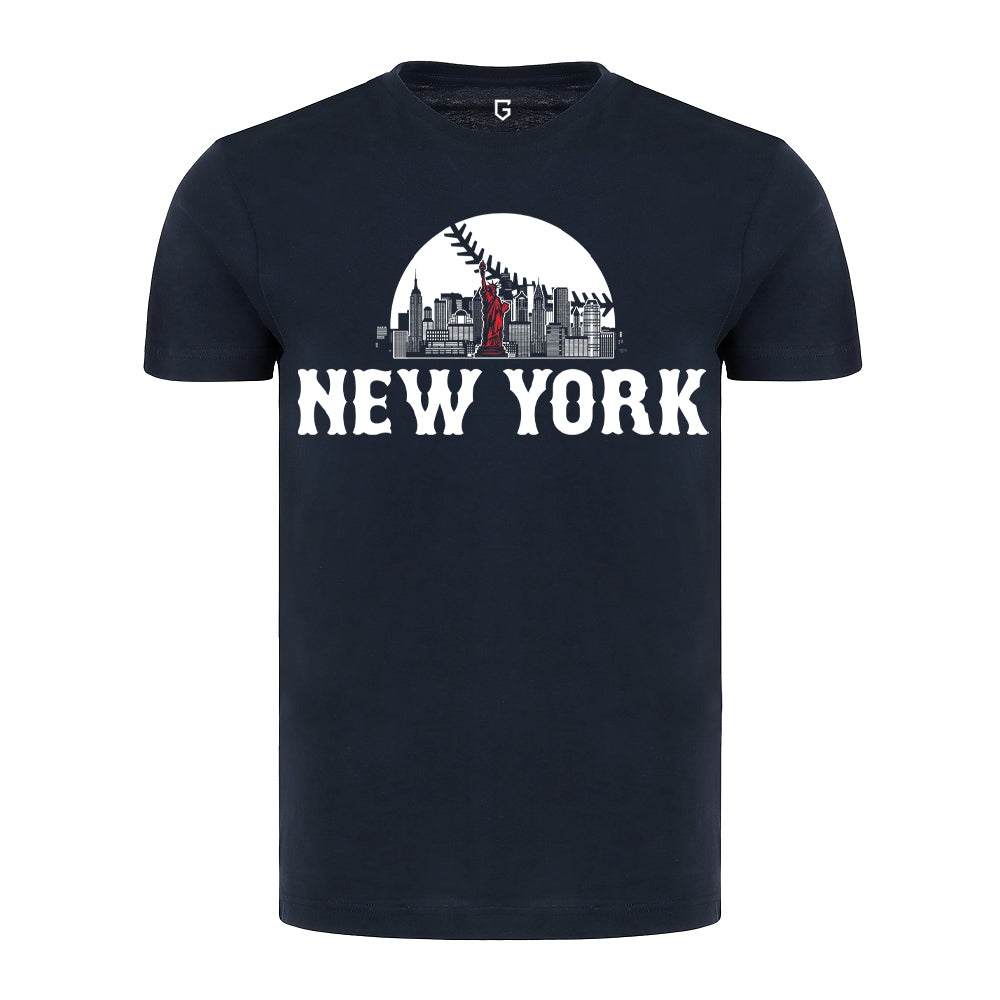 New York Baseball Skyline Sunset Men's T-Shirt