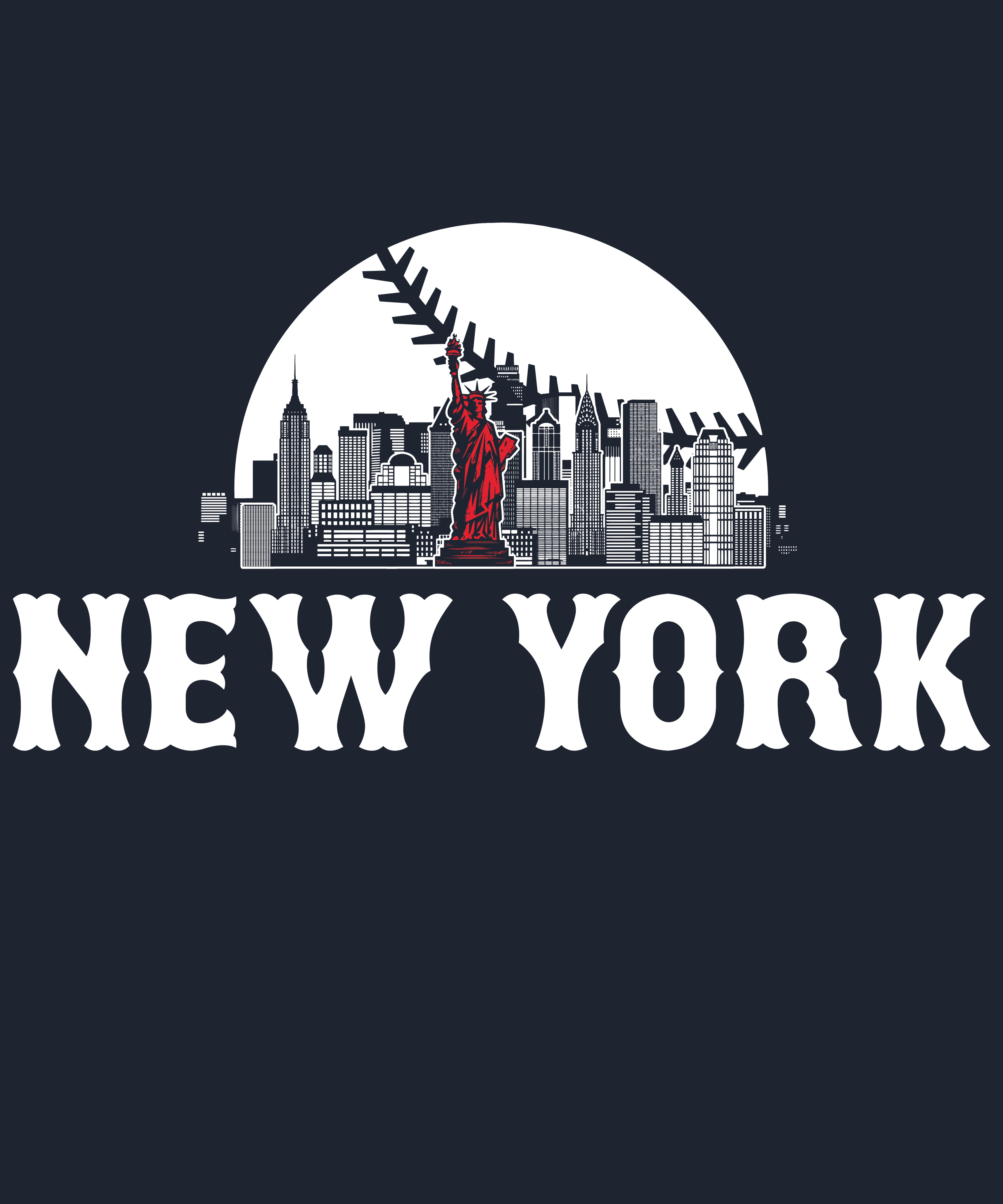 New York Baseball Skyline Sunset Men's T-Shirt