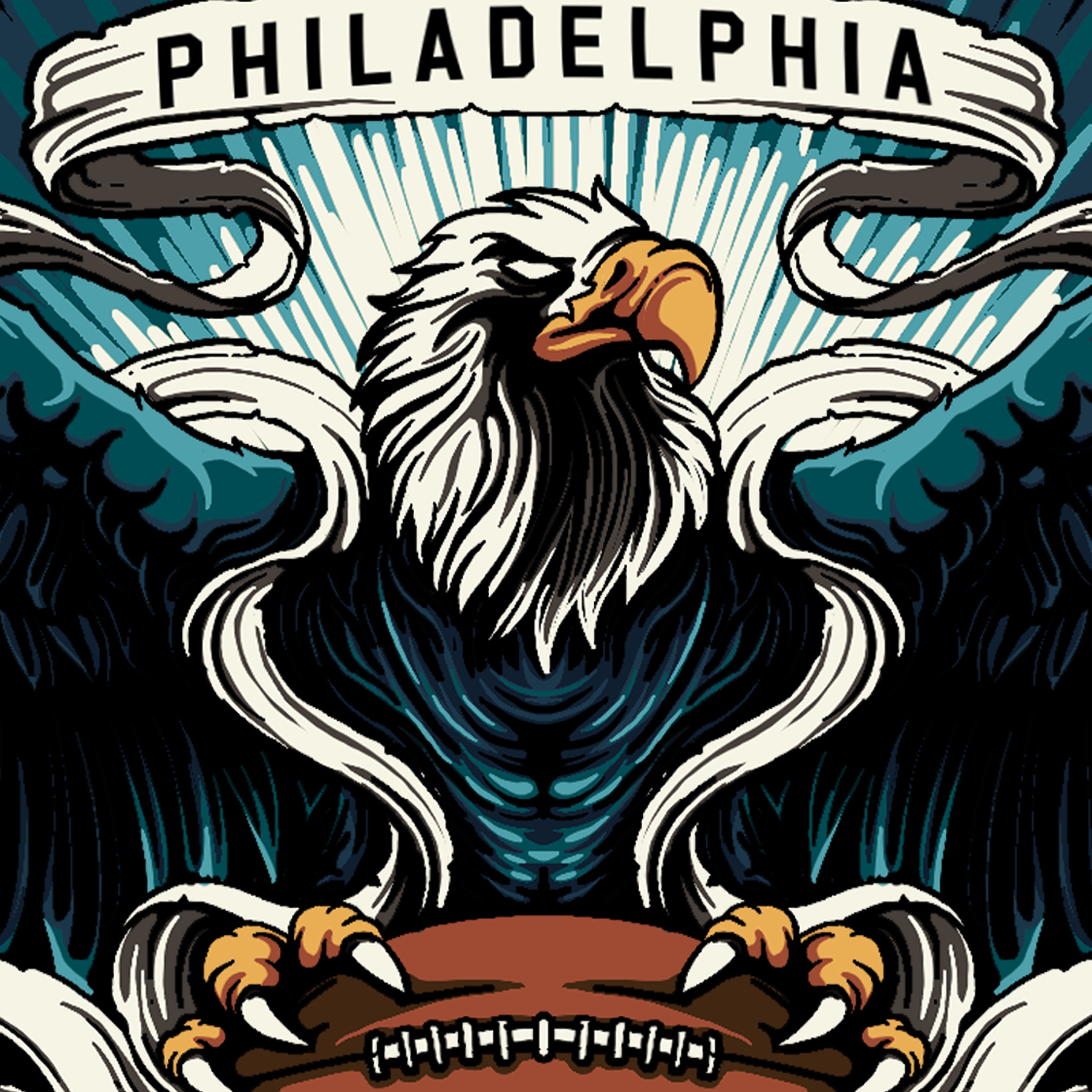 Philadelphia Football Wingspan Long Sleeve Men's T-Shirt