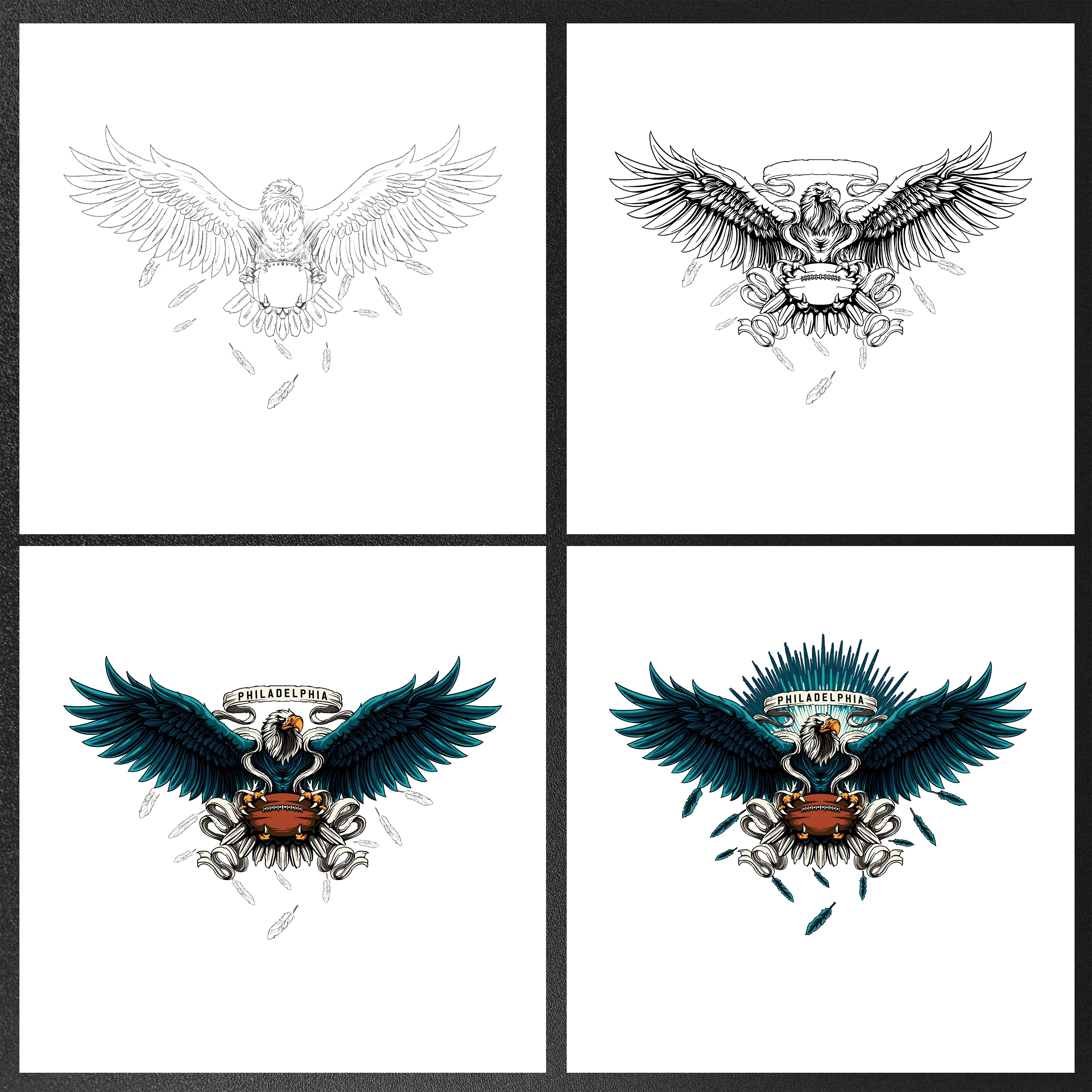 Philadelphia Football Wingspan Men's Graphic Hoodie