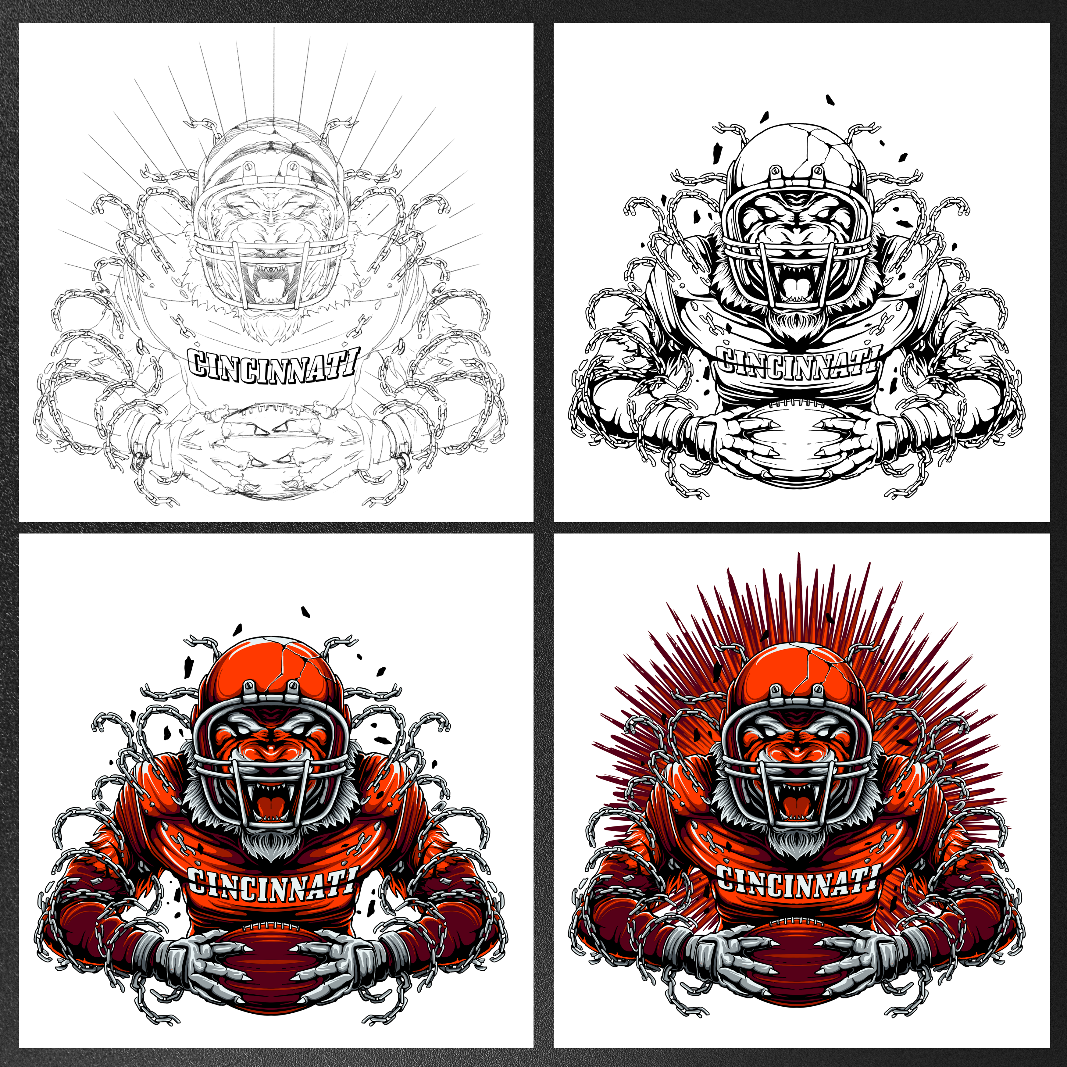 Cincinnati Football Men's Graphic Hoodie