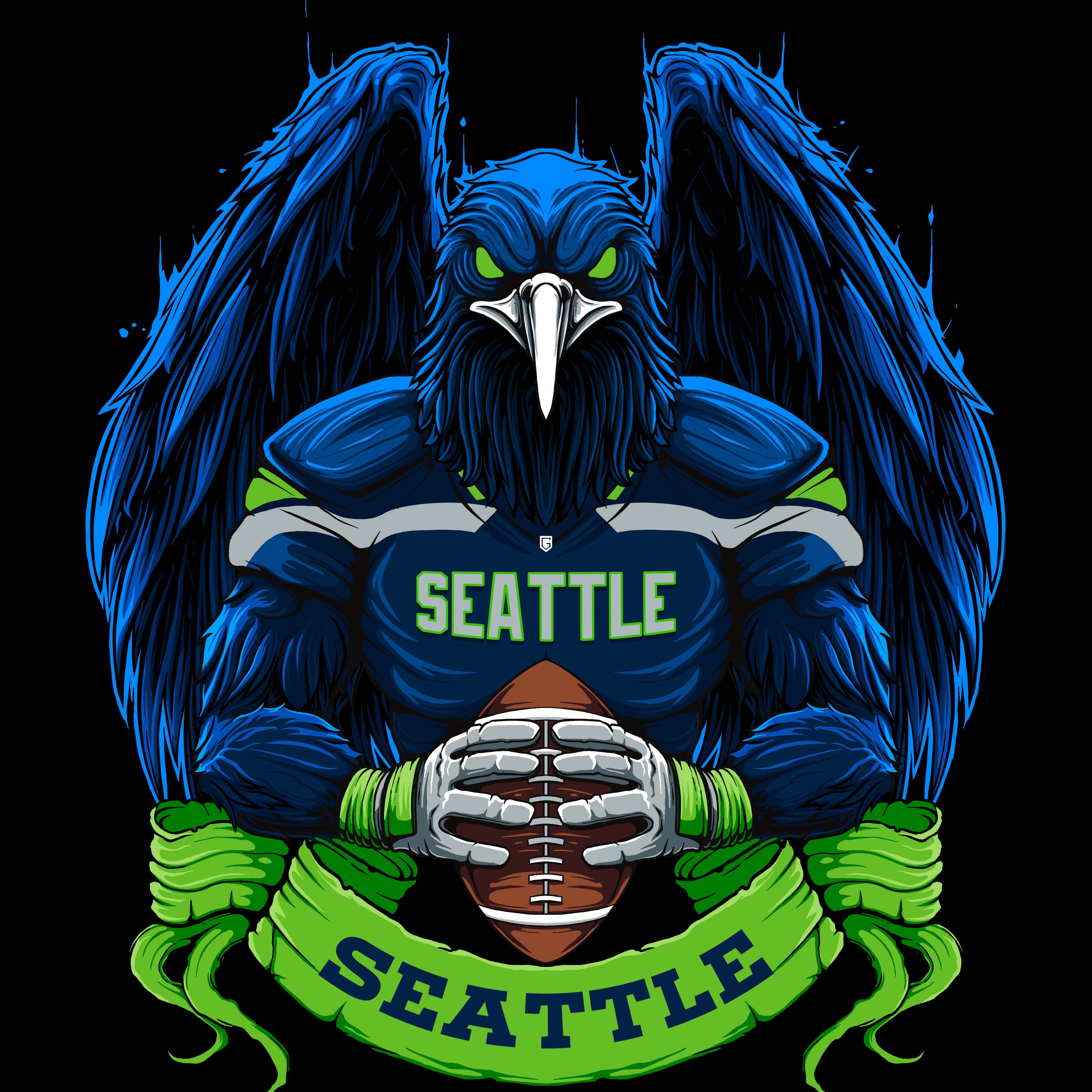 Seattle Football Men's Graphic Hoodie