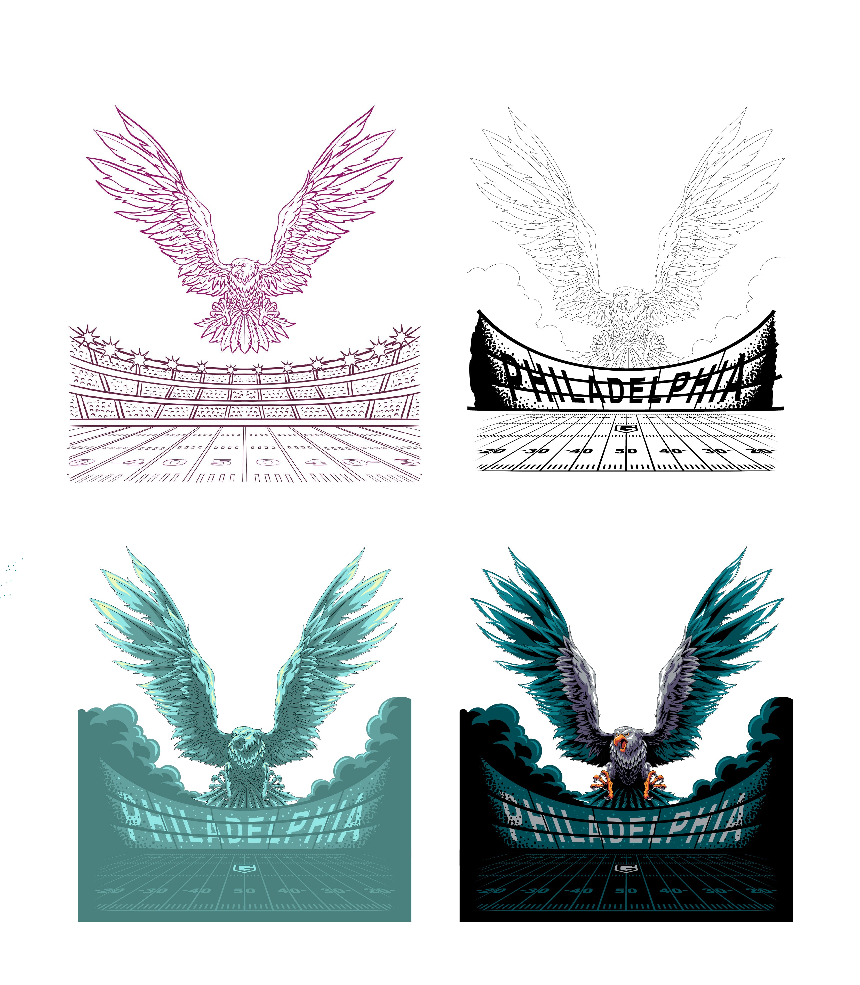 Philadelphia Football Stadium Men's Graphic Hoodie