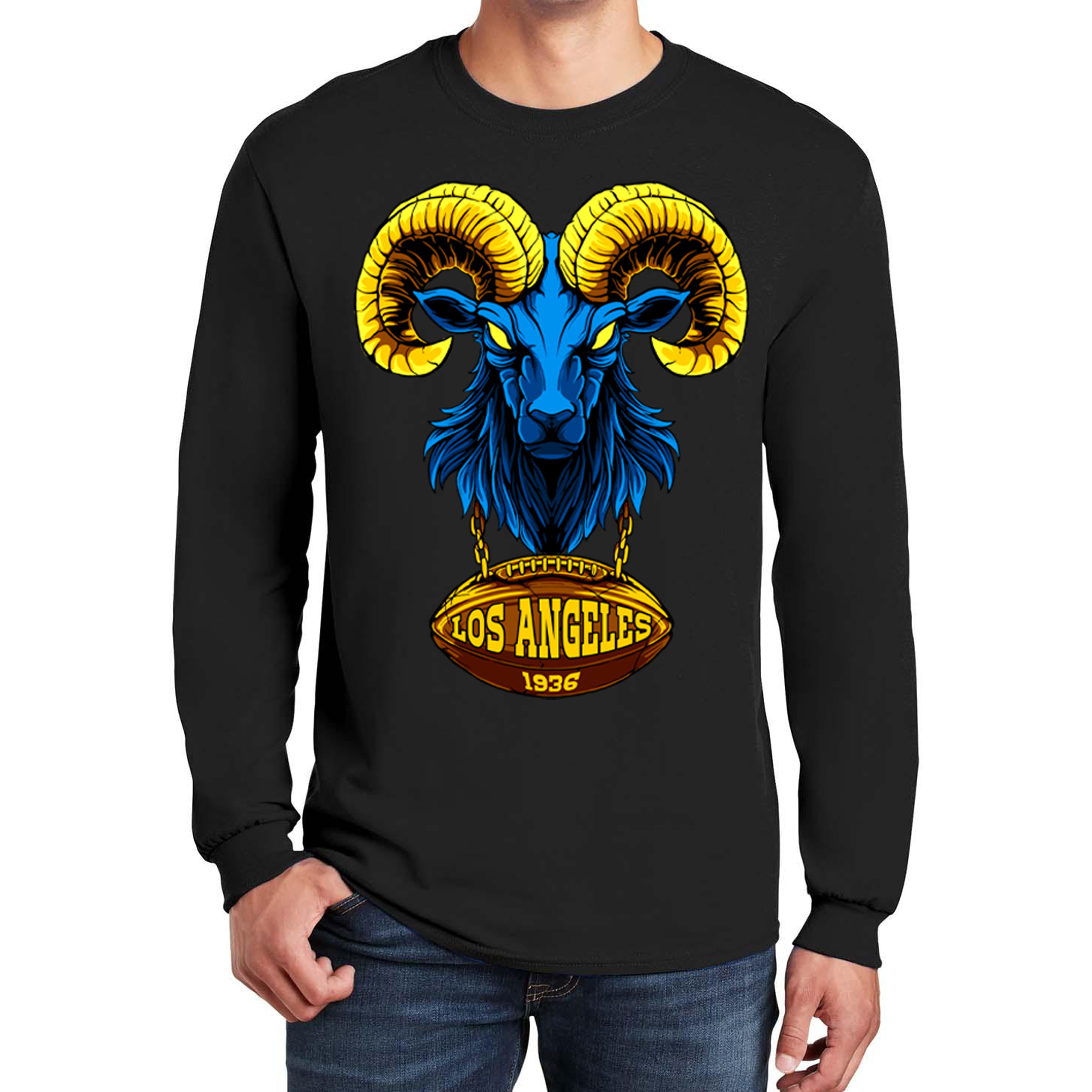Los Angeles Chain Football Long Sleeve Men's T-Shirt
