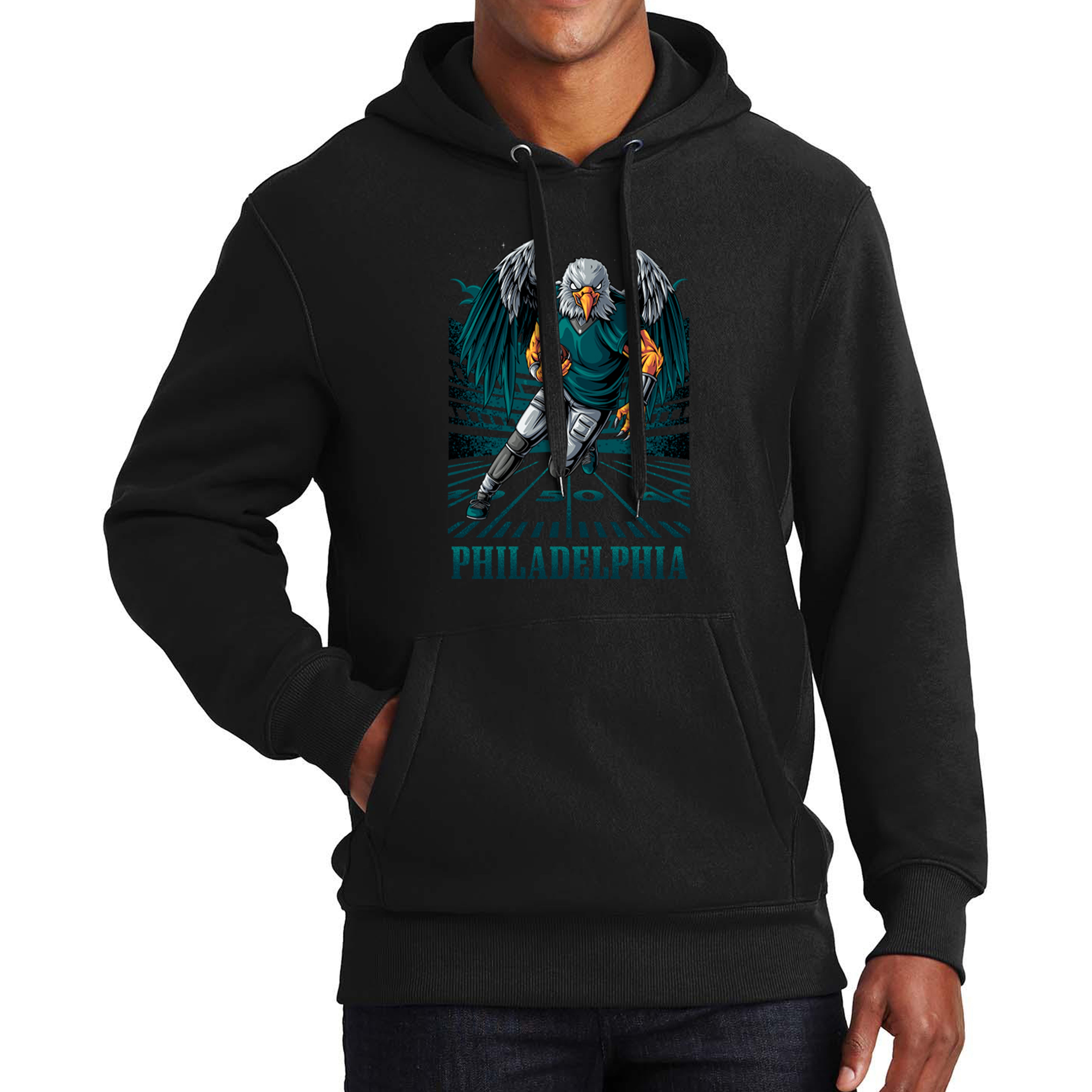 Philadelphia Football Run Men's Graphic Hoodie