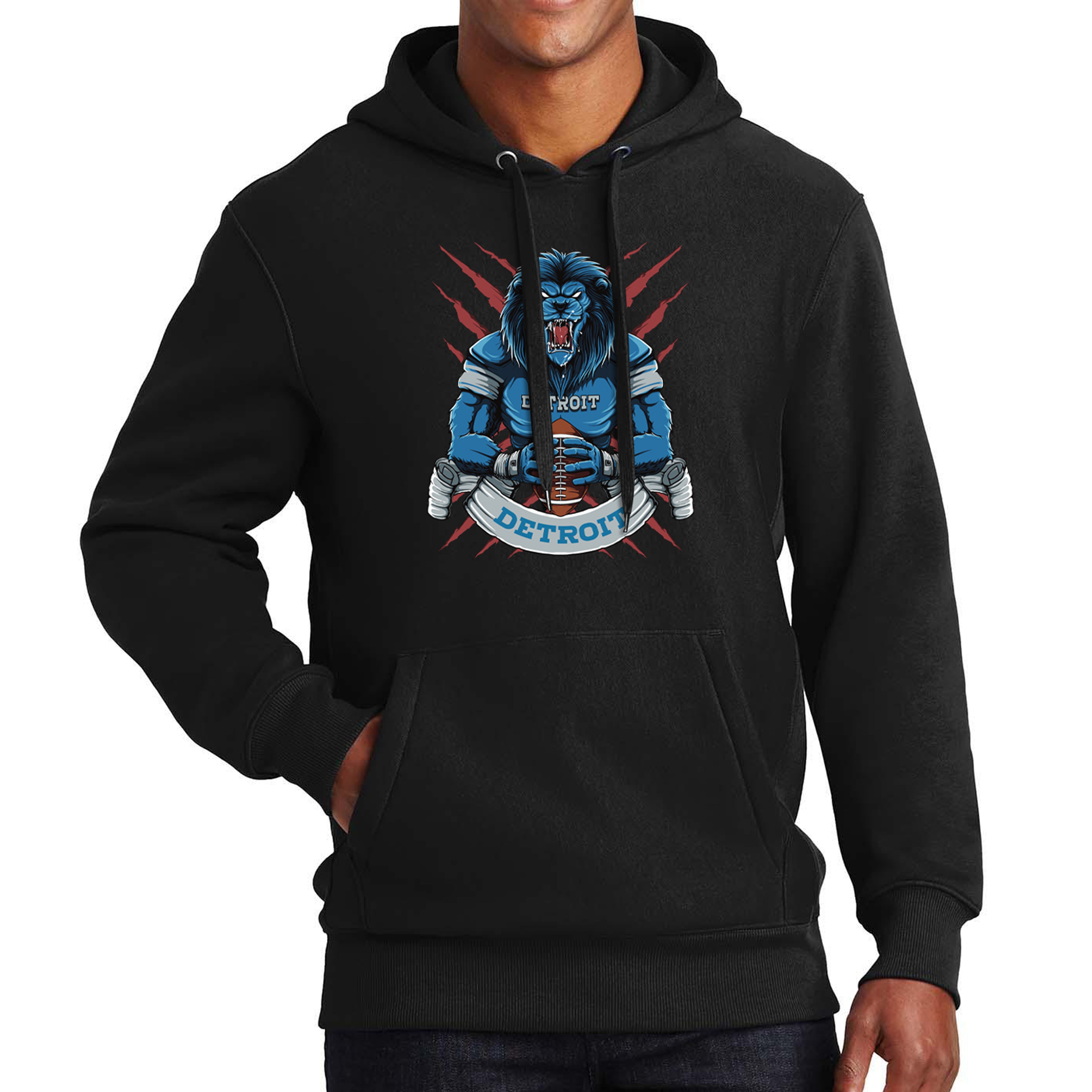 Detroit Football Men's Graphic Hoodie