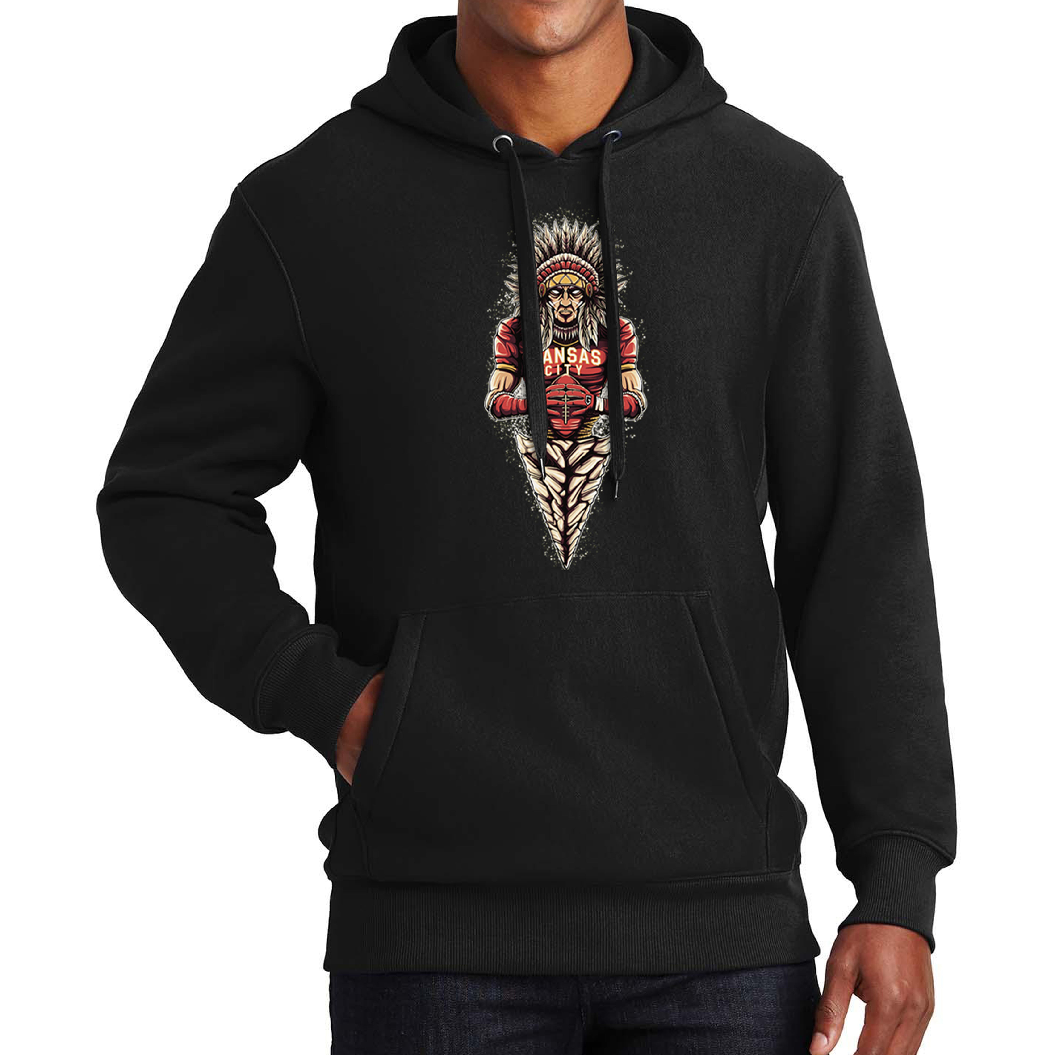 Kansas City Football Arrowhead Men's Graphic Hoodie