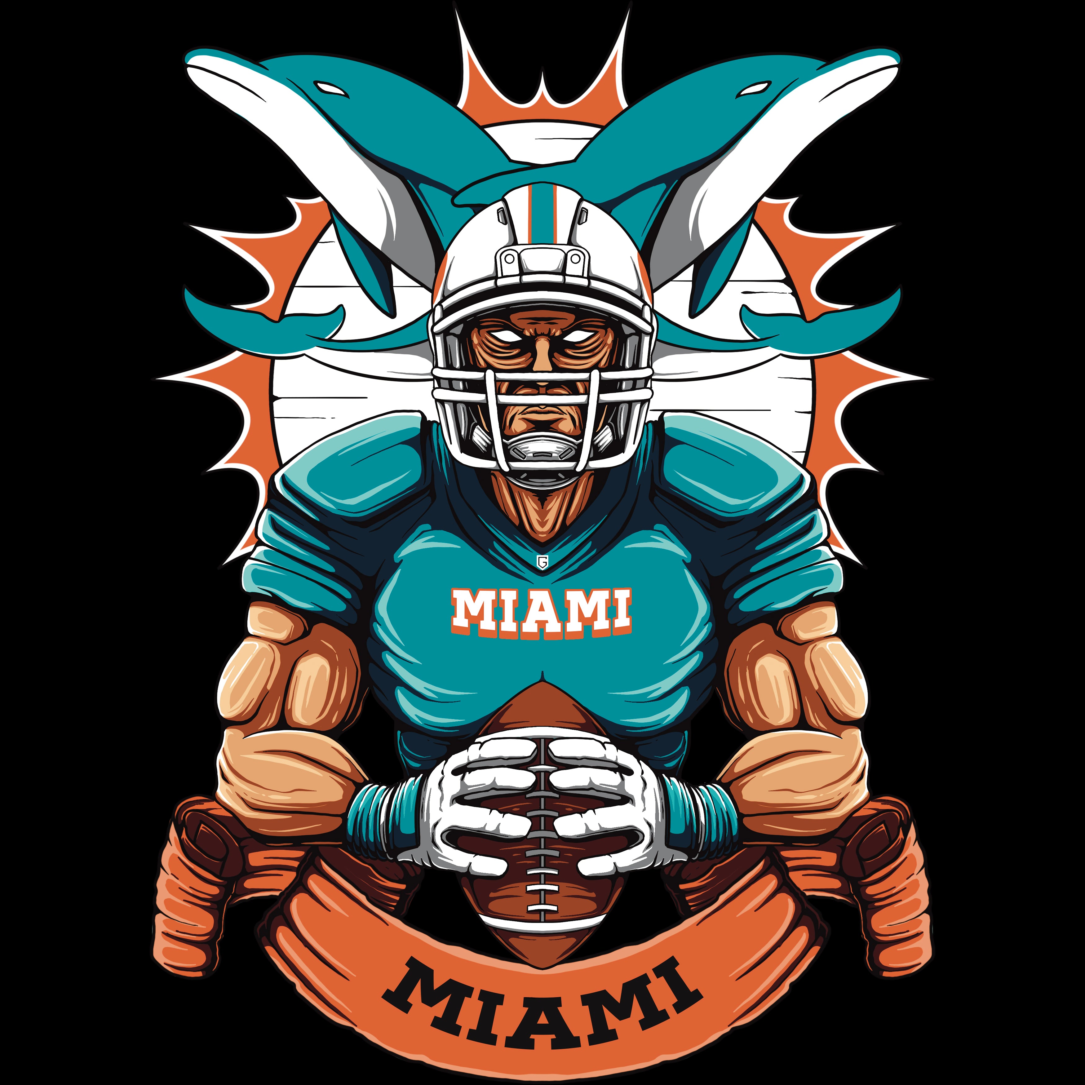 Miami Football Men's Graphic Hoodie