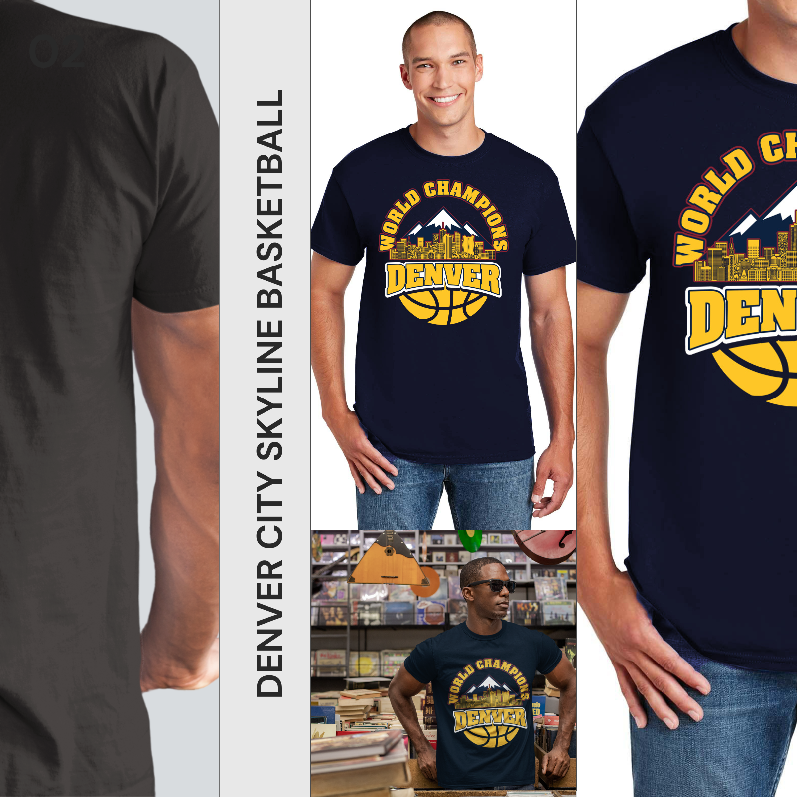 Denver Basketball 4-Pack Shirt Bundle – Black & Navy