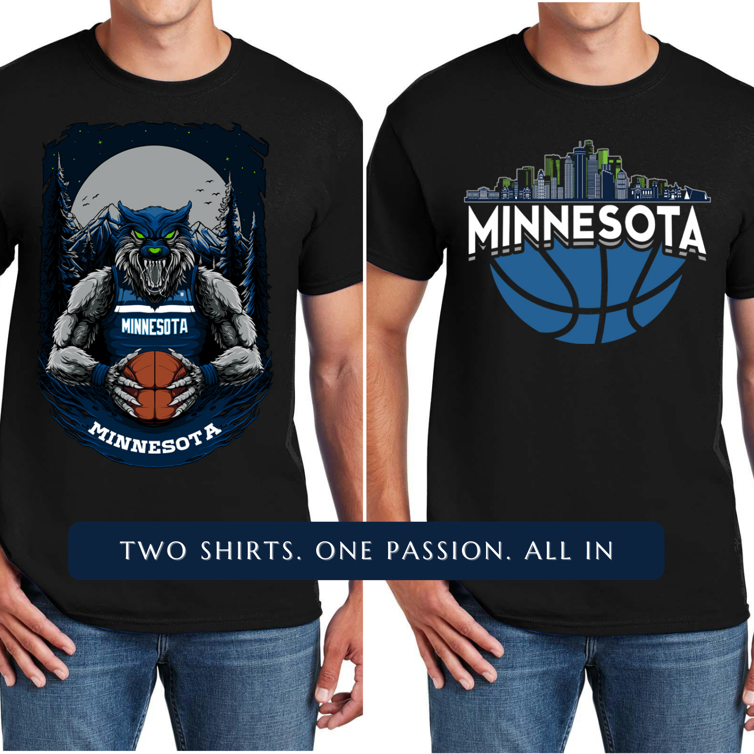 Minnesota Basketball 2-Pack Shirt Bundle – Black