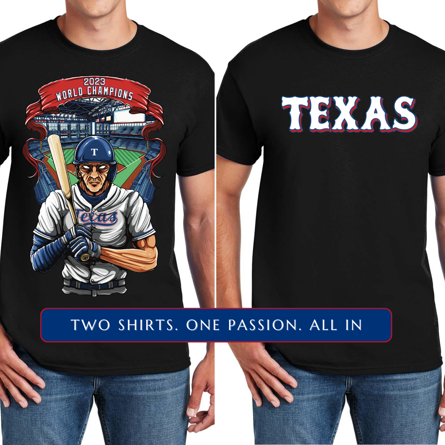 Texas Baseball 2-Pack Shirt Bundle – Black