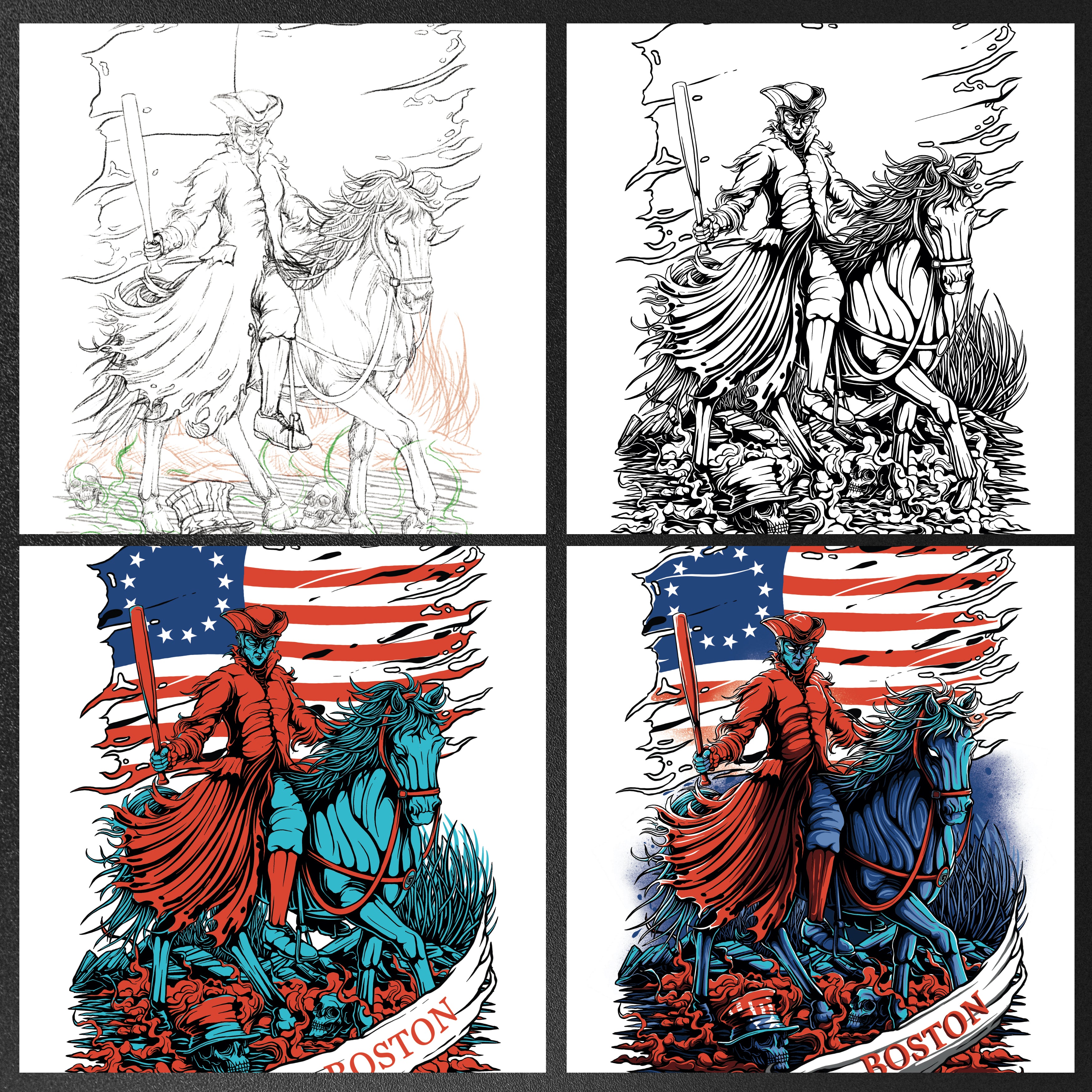 Boston Baseball Men's Graphic Hoodie