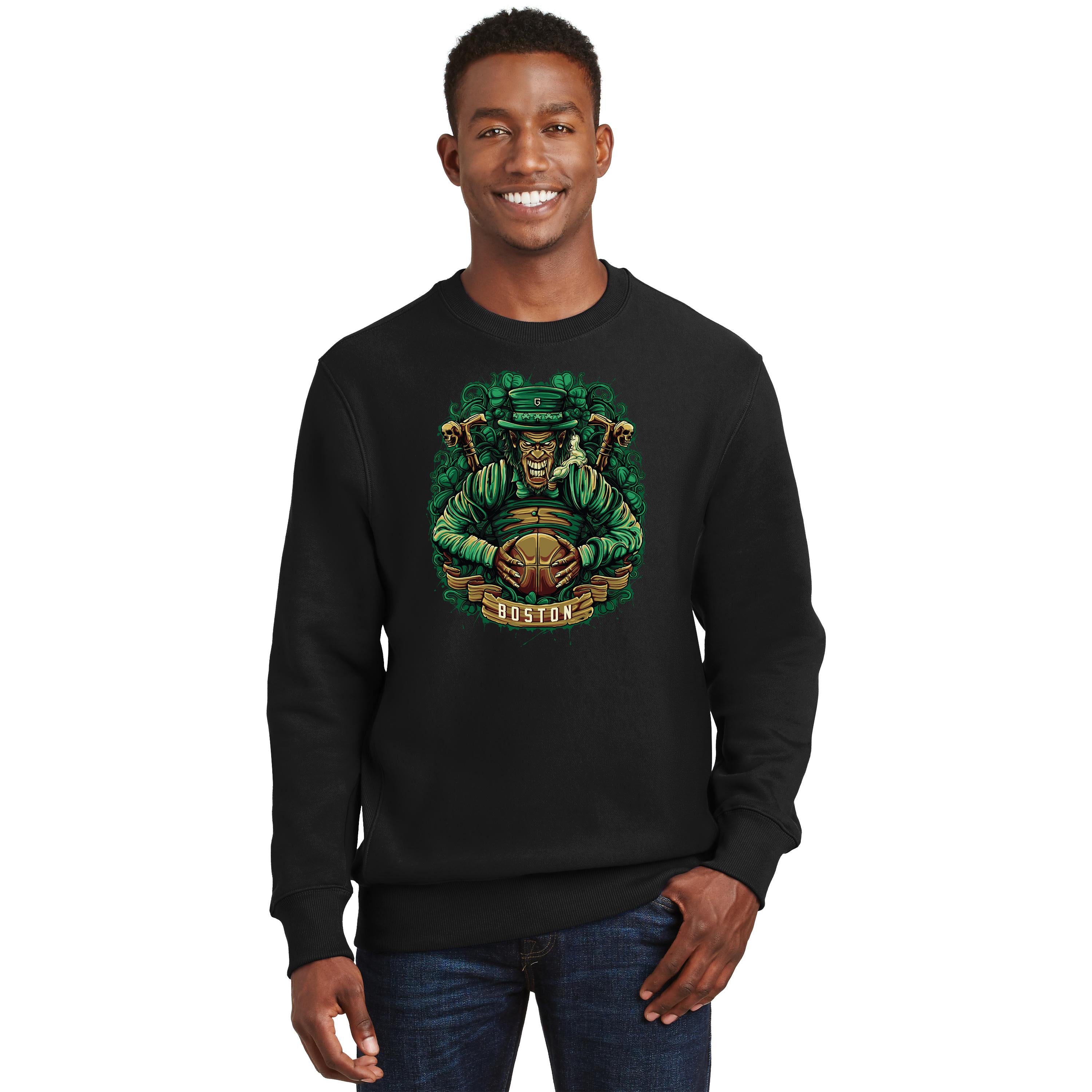 Boston Leprechaun Basketball Men's Graphic Sweatshirt