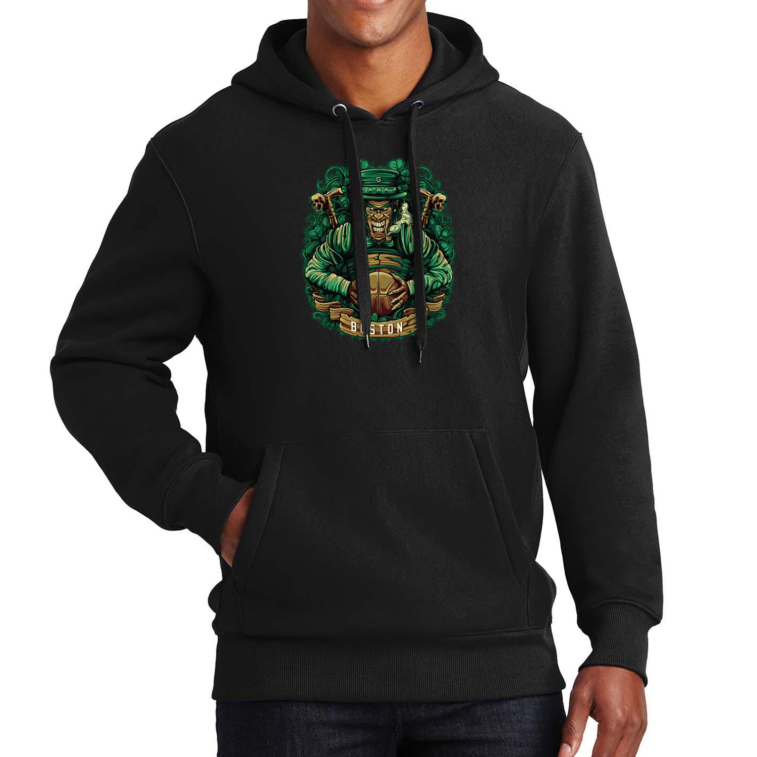 Boston Leprechaun Basketball Men's Graphic Hoodie
