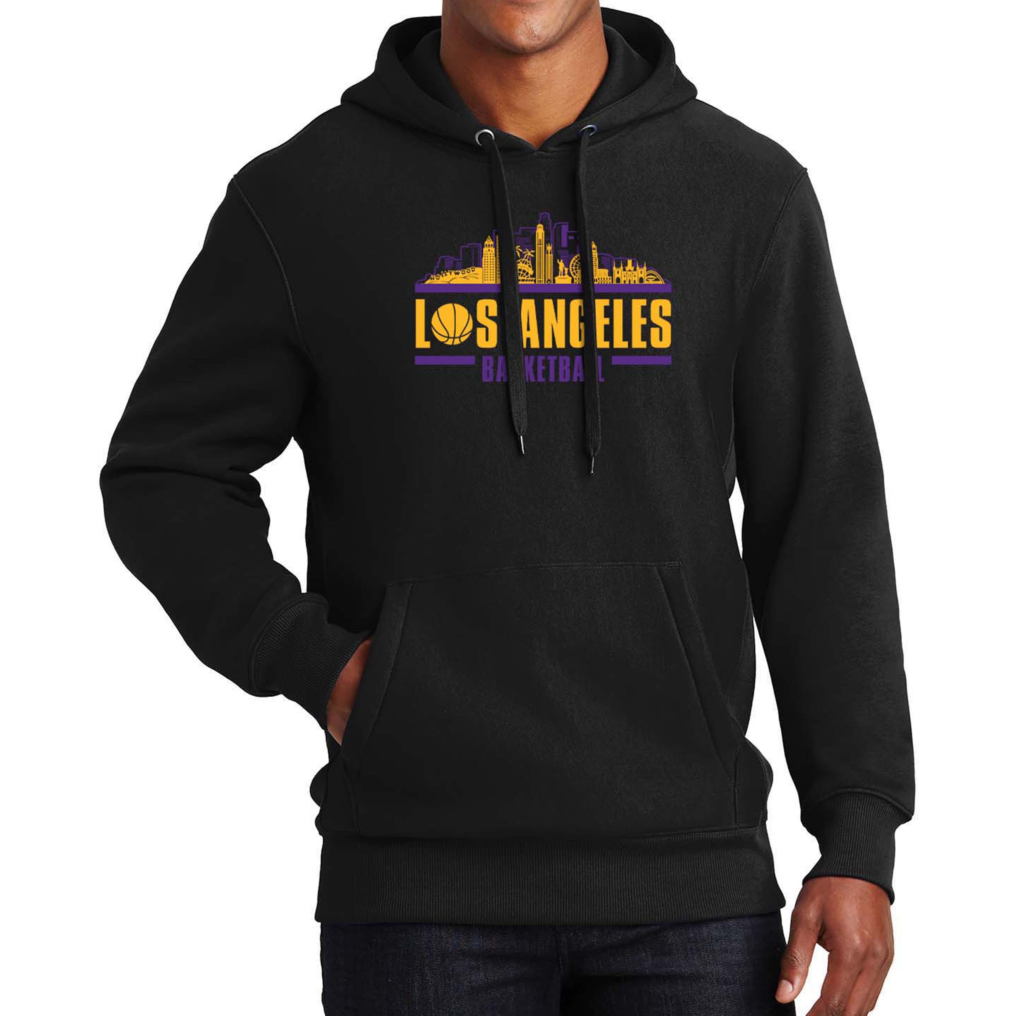 Los Angeles Basketball Skyline Men's Graphic Hoodie