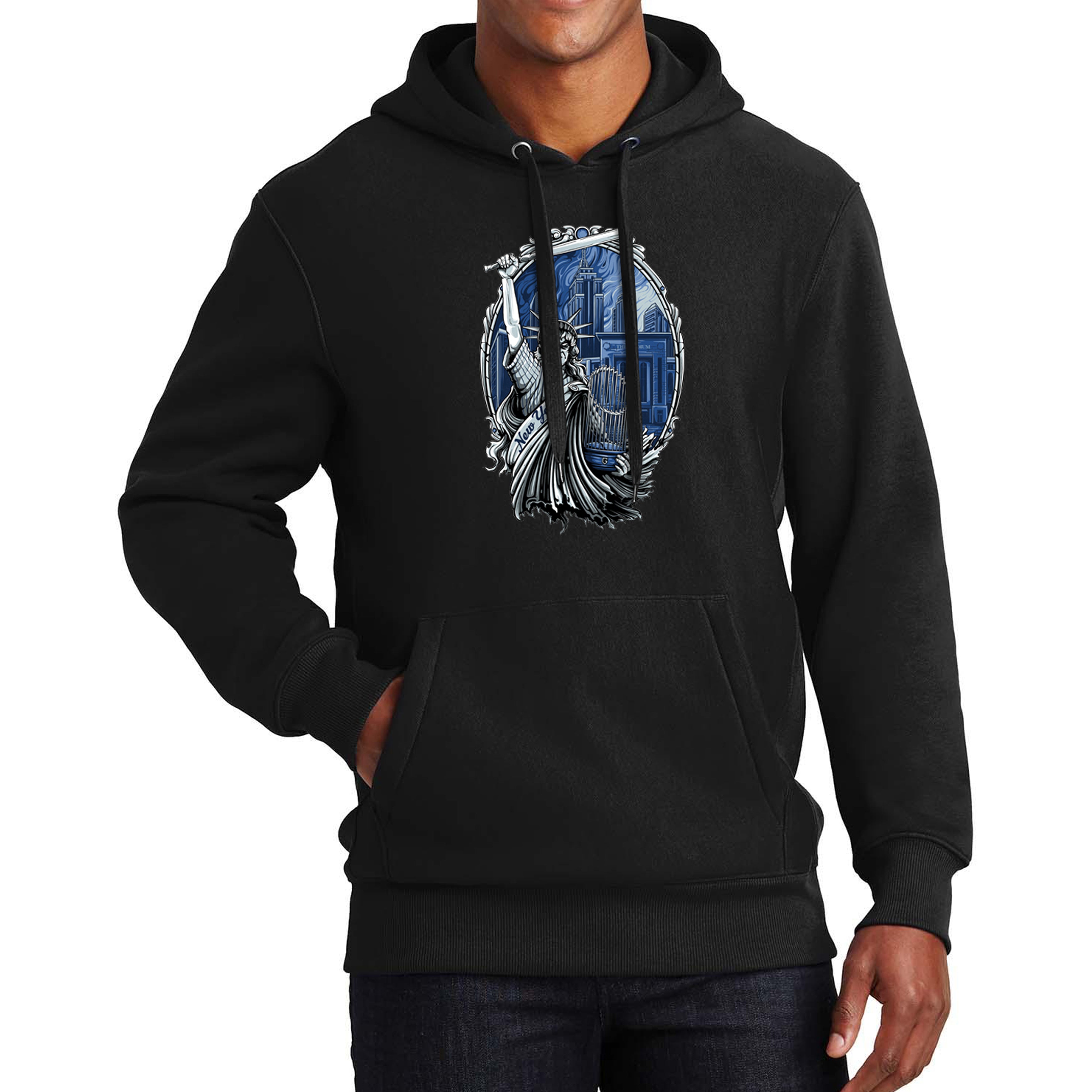 New York Baseball Lady Liberty Men's Graphic Hoodie