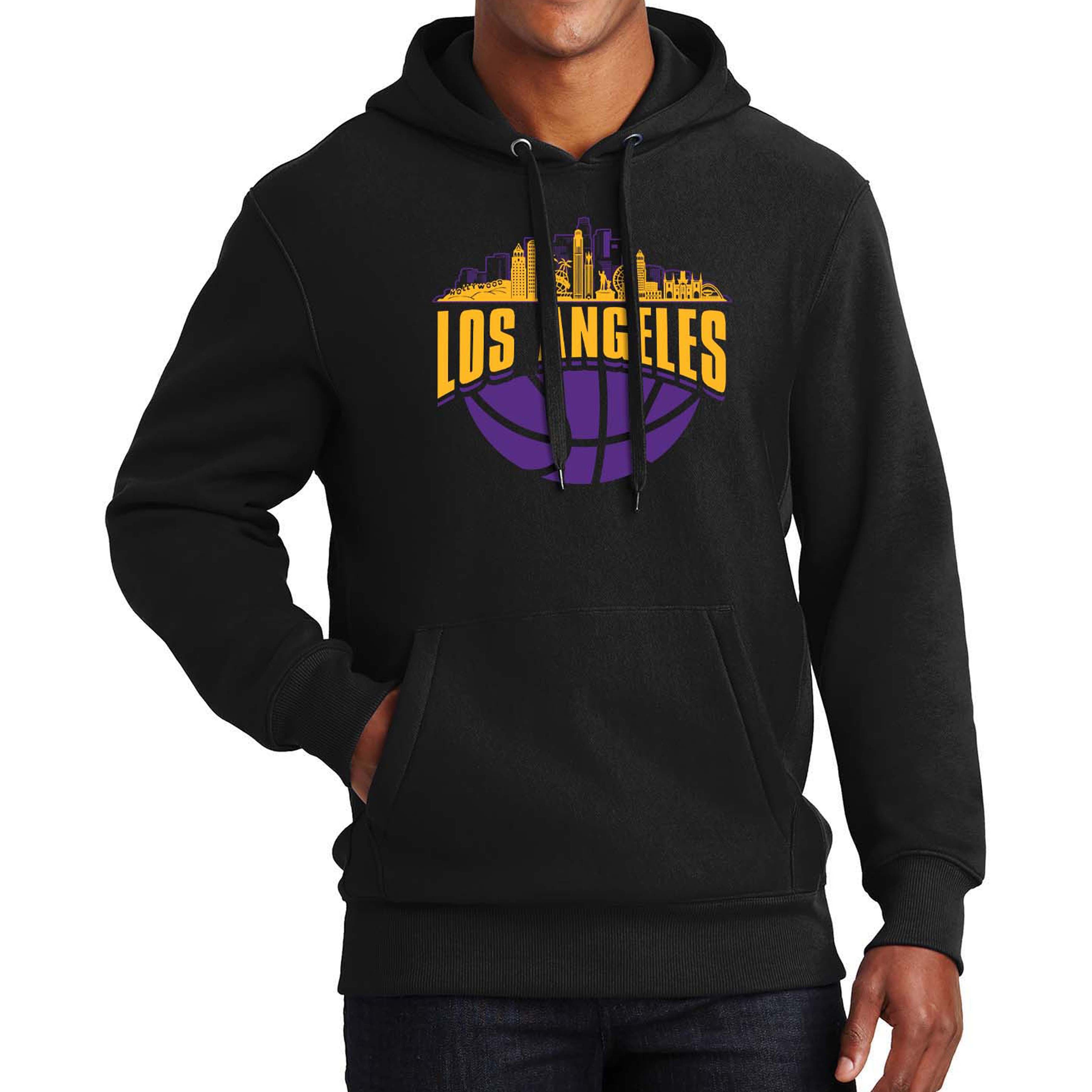 Los Angeles Basketball Skyline Men's Graphic Hoodie