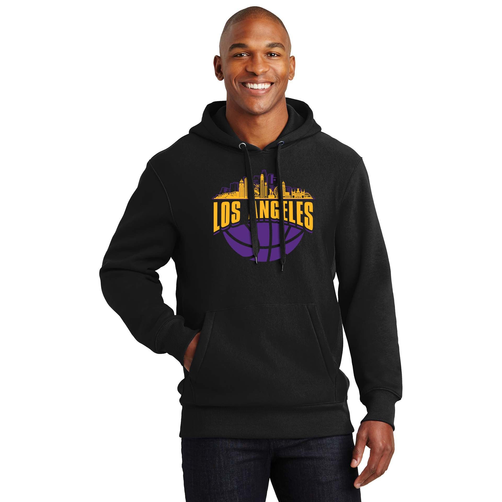 Los Angeles Basketball Skyline Men's Graphic Hoodie