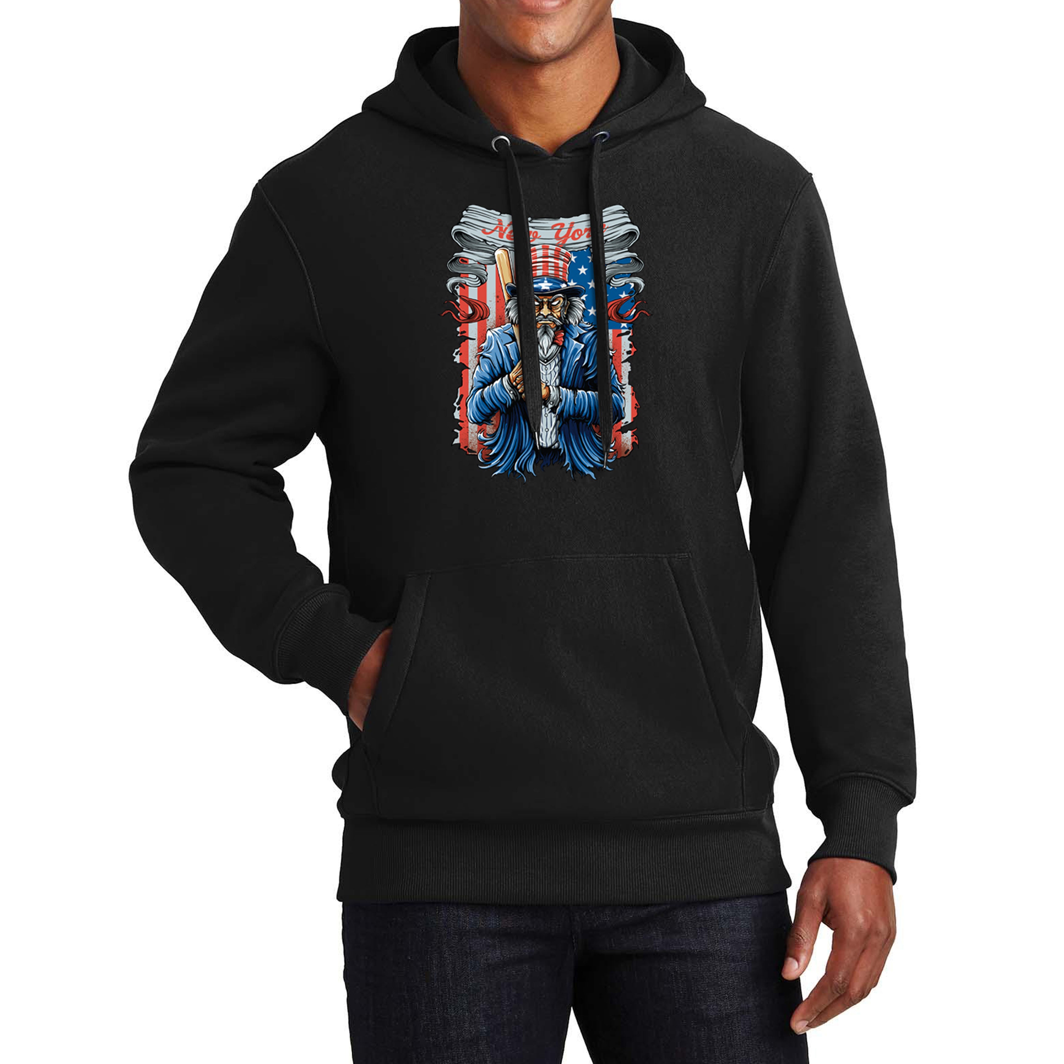 New York Uncle Sam Baseball Men's Graphic Hoodie