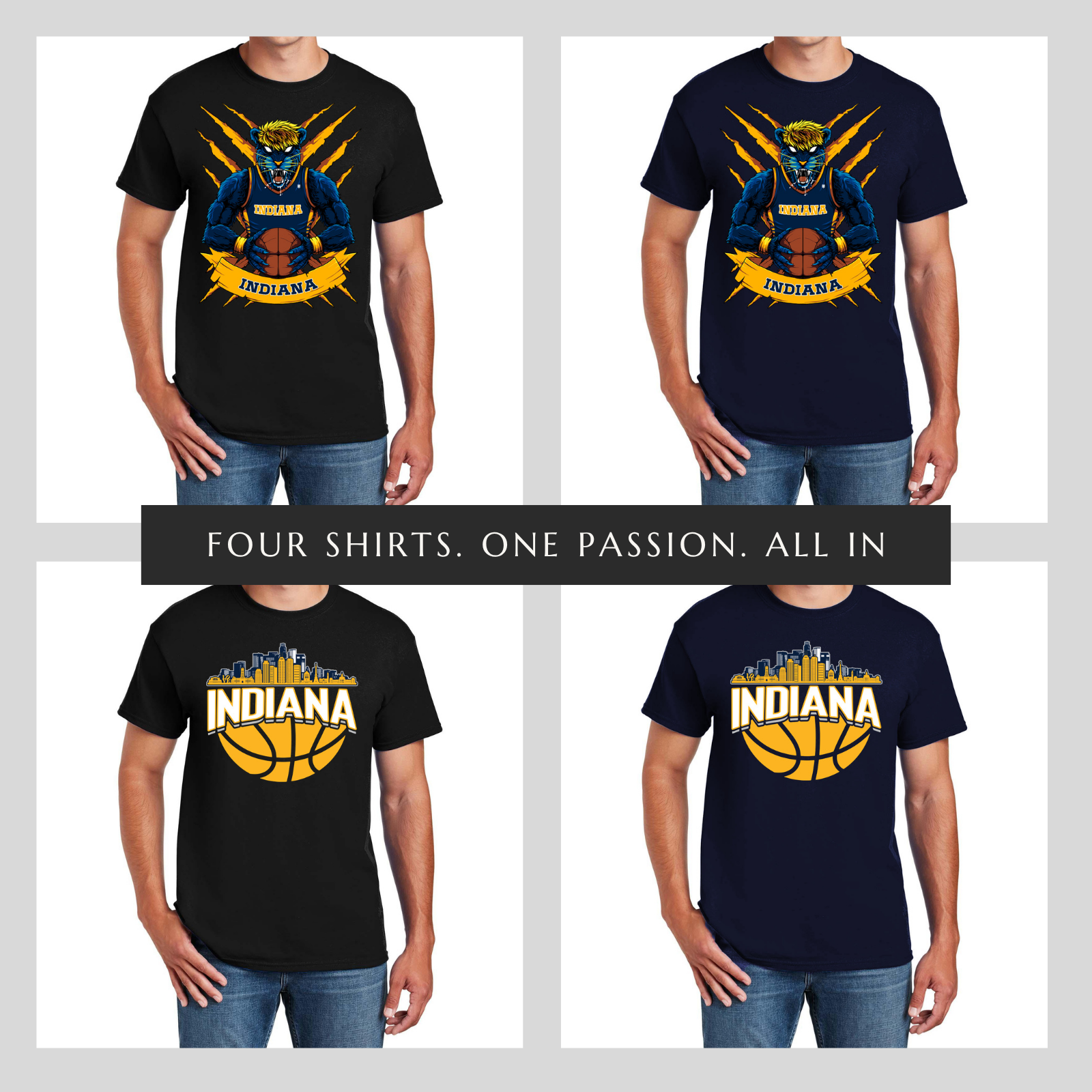 Indiana Basketball 4-Pack Shirt Bundle – Black & Navy