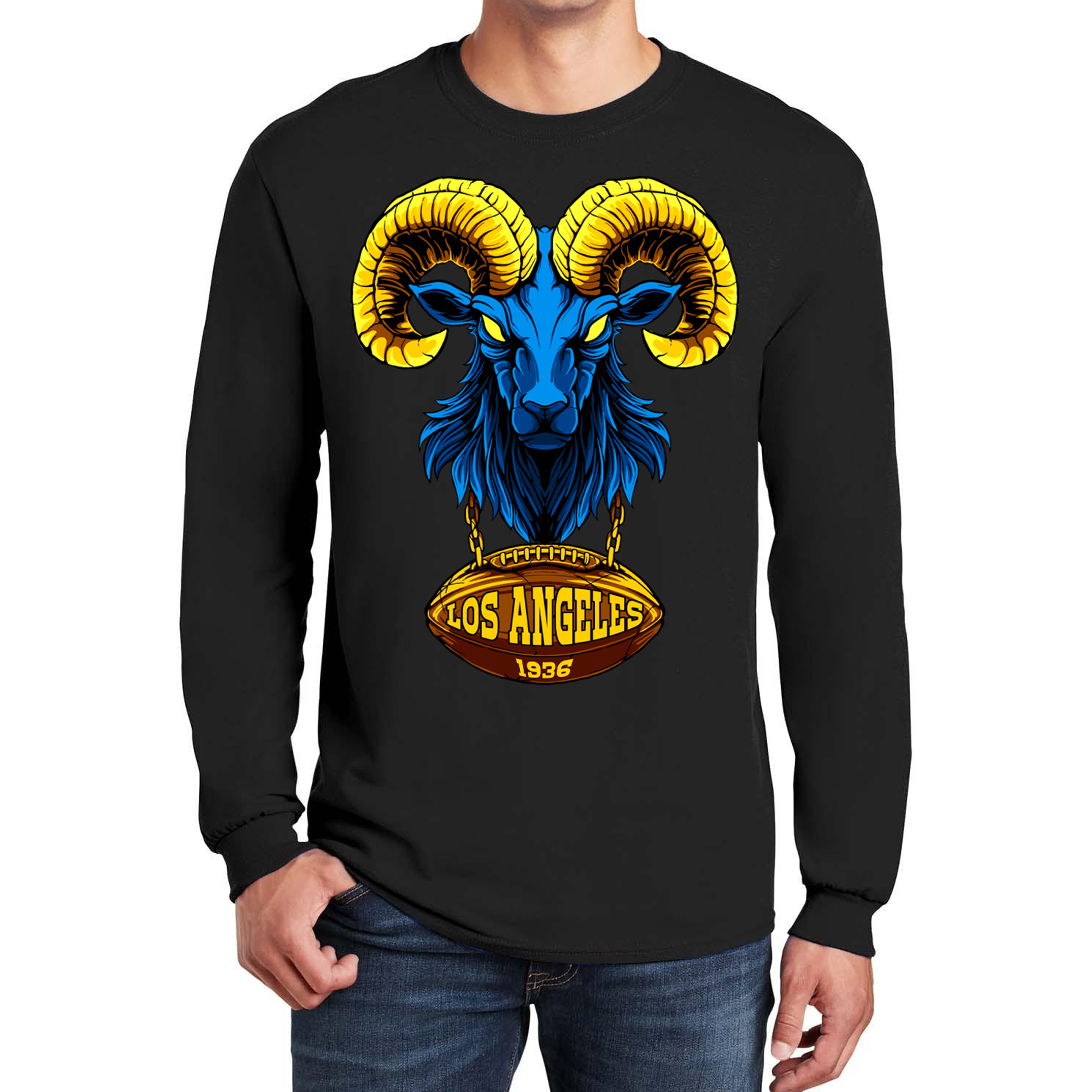 Los Angeles Chain Football Long Sleeve Men's T-Shirt