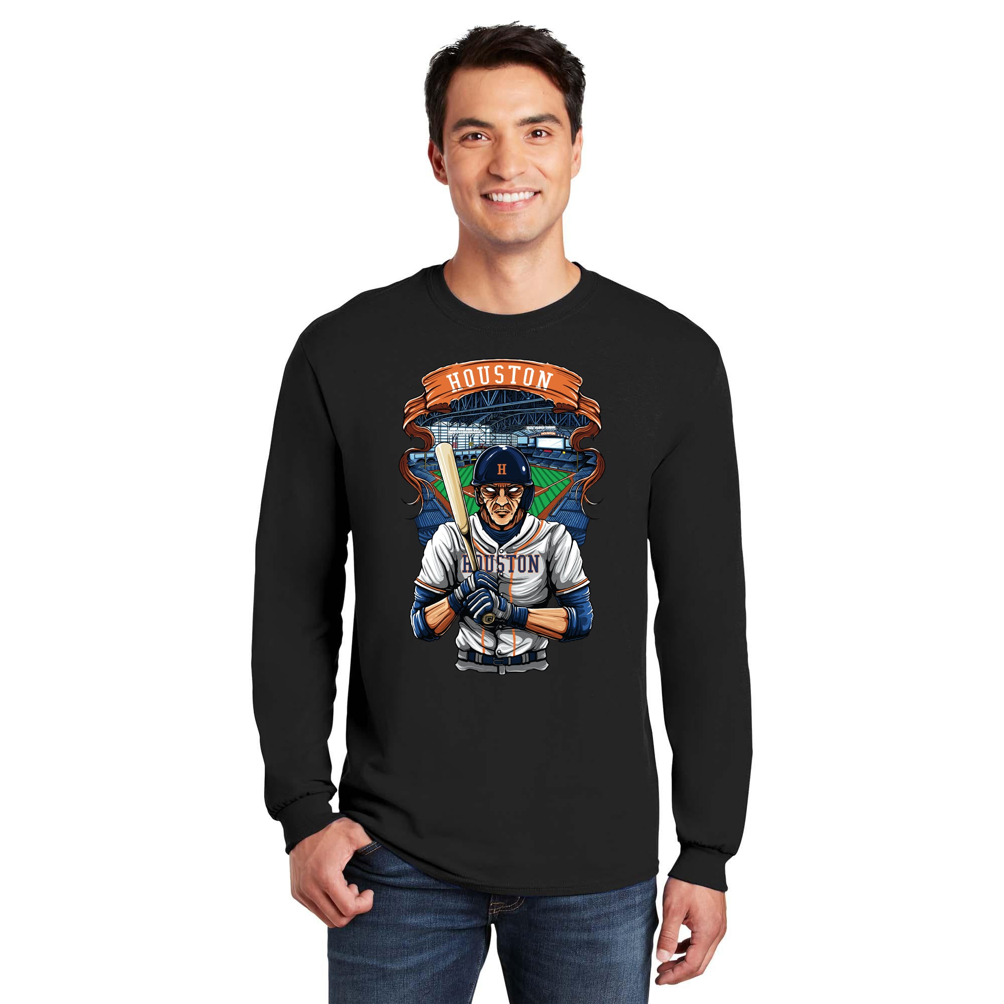 Houston Baseball Long Sleeve Men's T-Shirt
