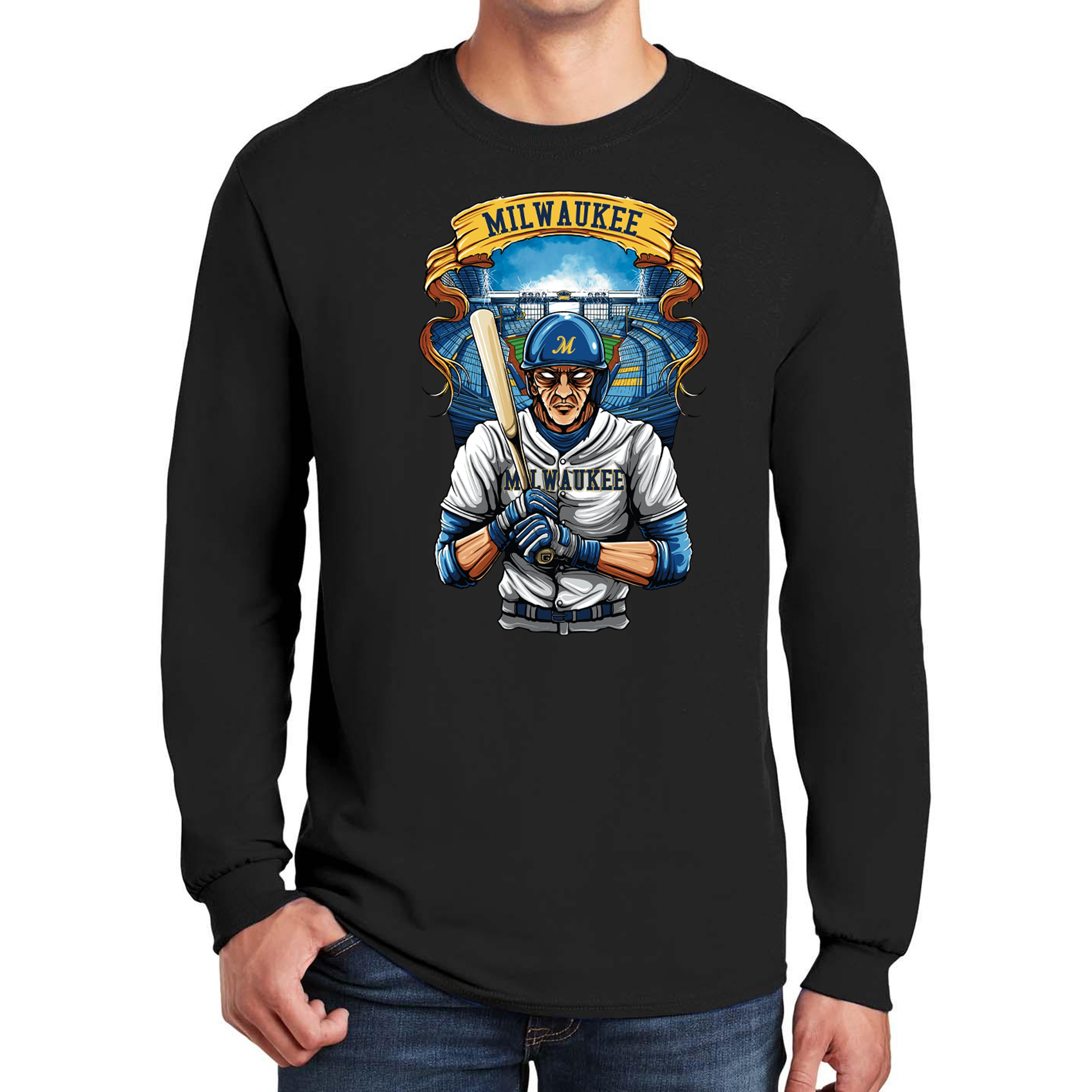 Milwaukee Baseball Long Sleeve Men's T-Shirt