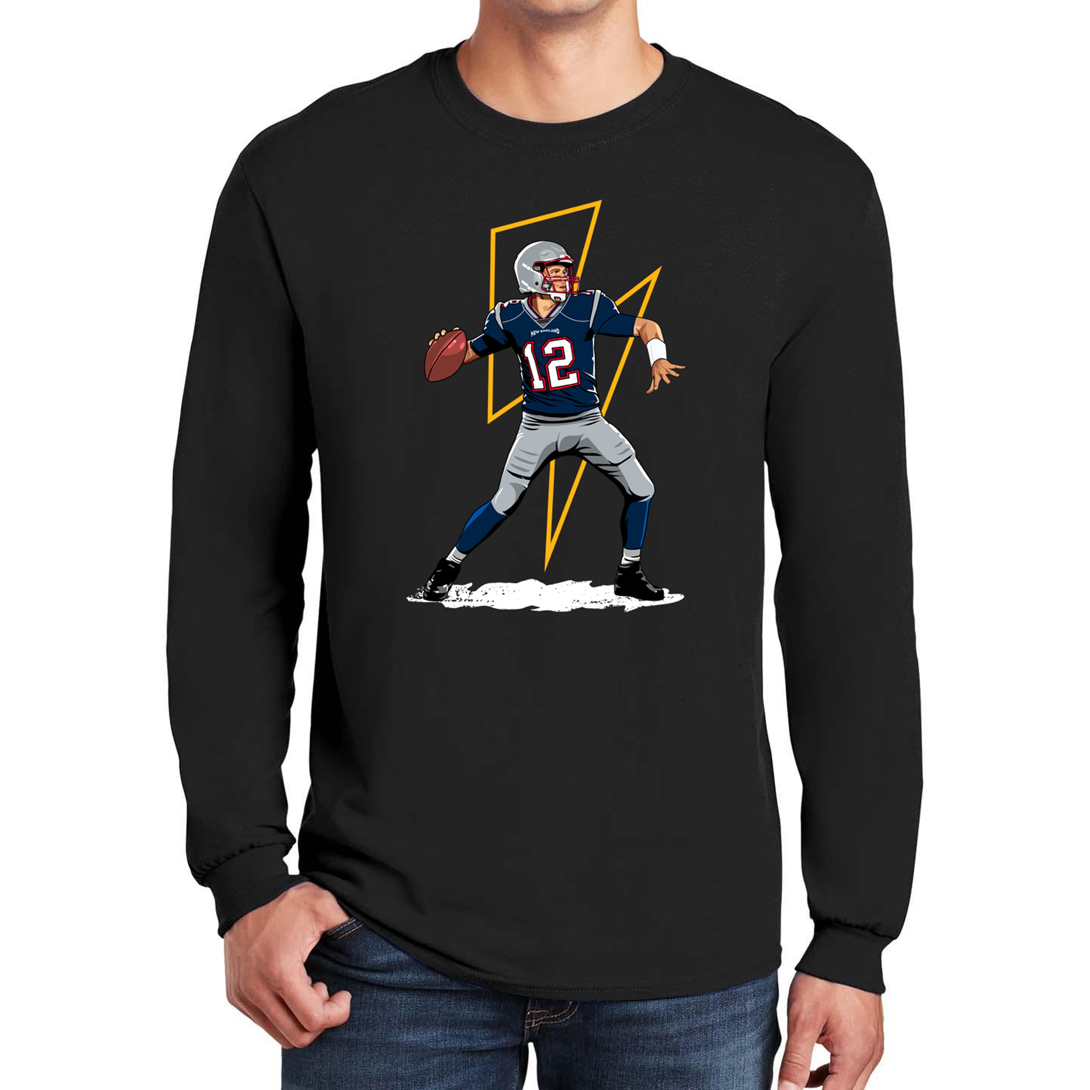 New England Football Quaterback Long Sleeve Men's T-Shirt
