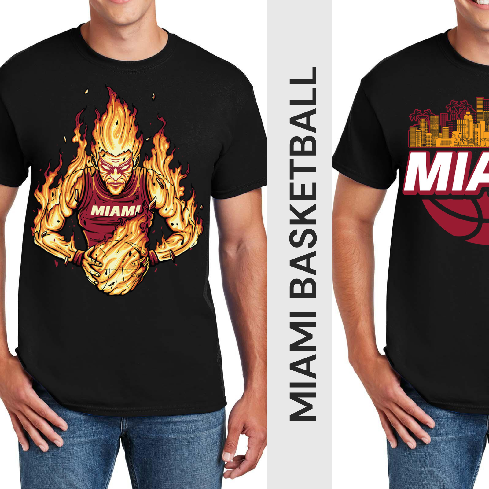 Miami Basketball Graphic Tee- 2-in-1 T-Shirt Deal